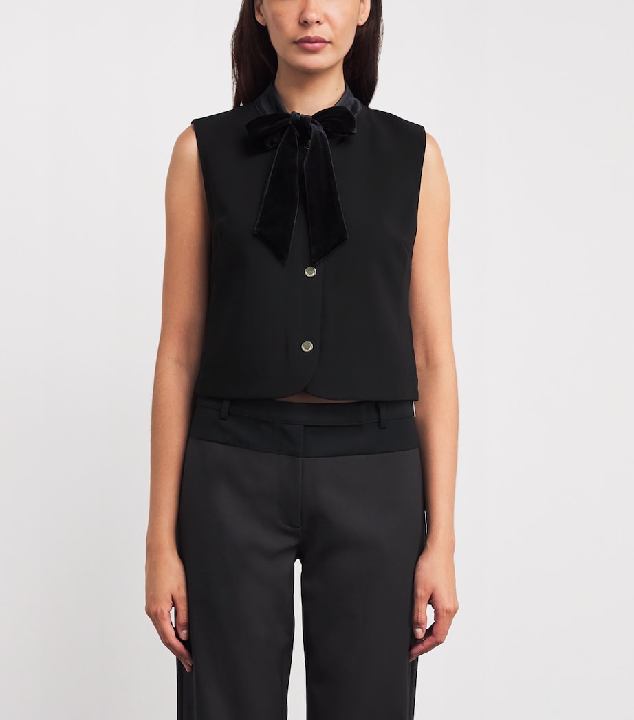 Tie-Neck Blouse BLACK Image 3