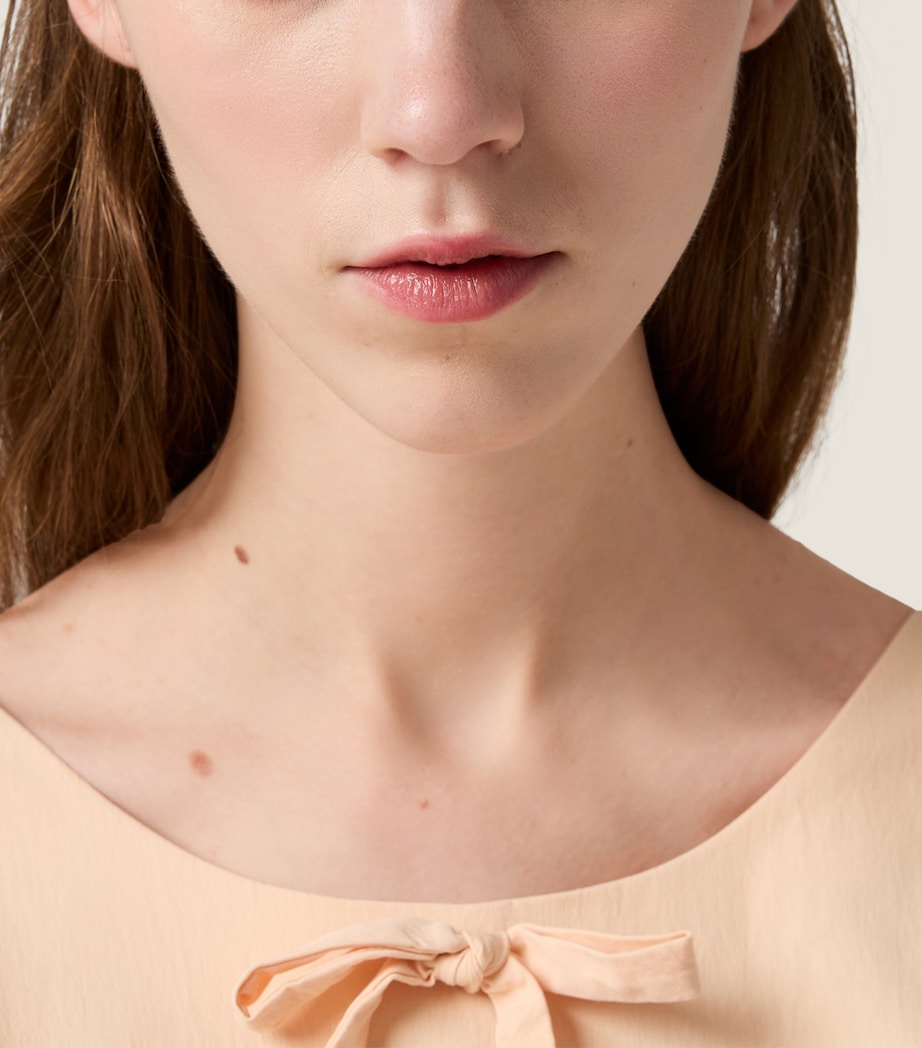 Miu Miu Womens Stretch-Poplin Mini Dress Light Blue Image 4