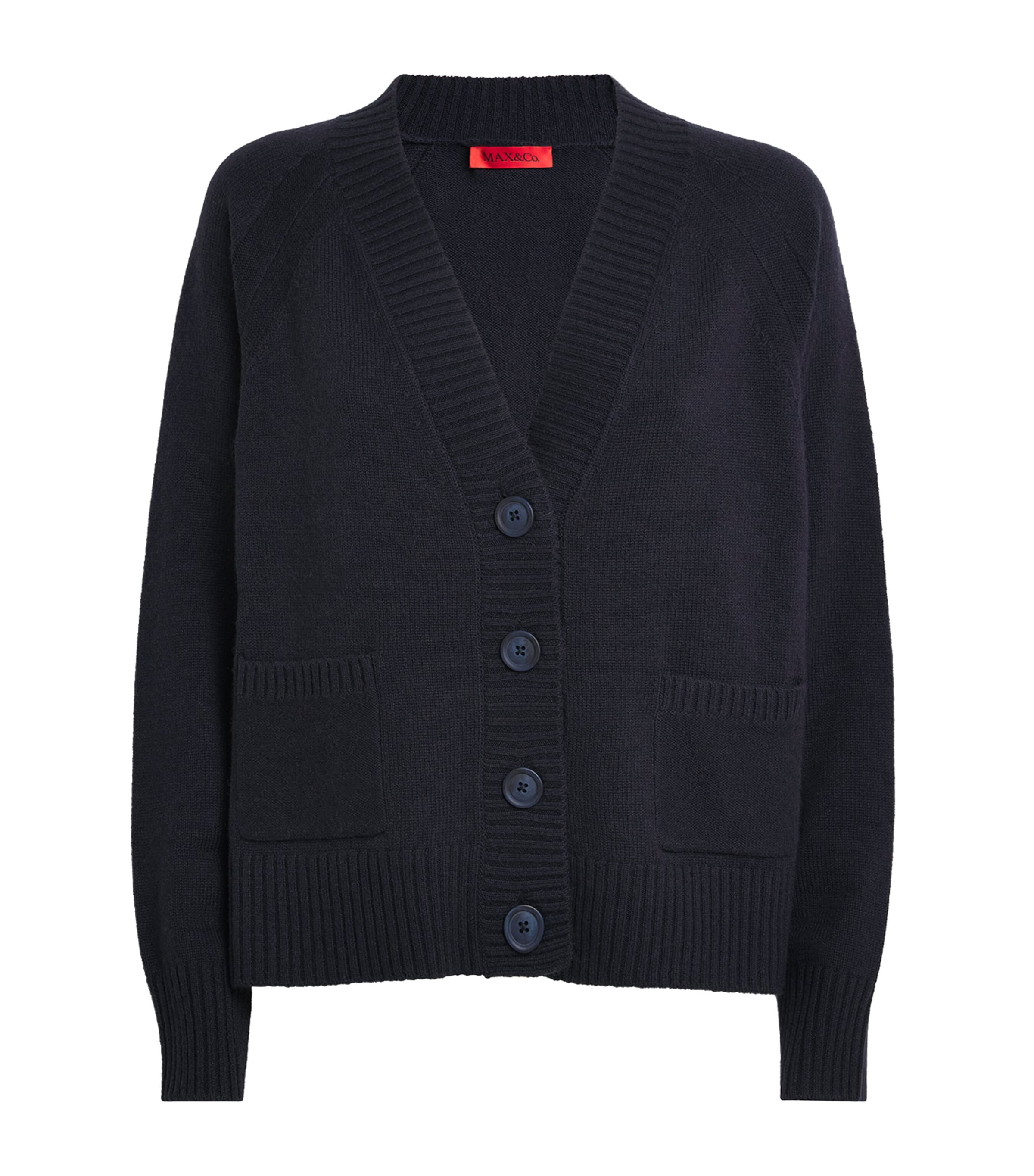 Max & Co Wool-cashmere V-neck Cardigan In Blue