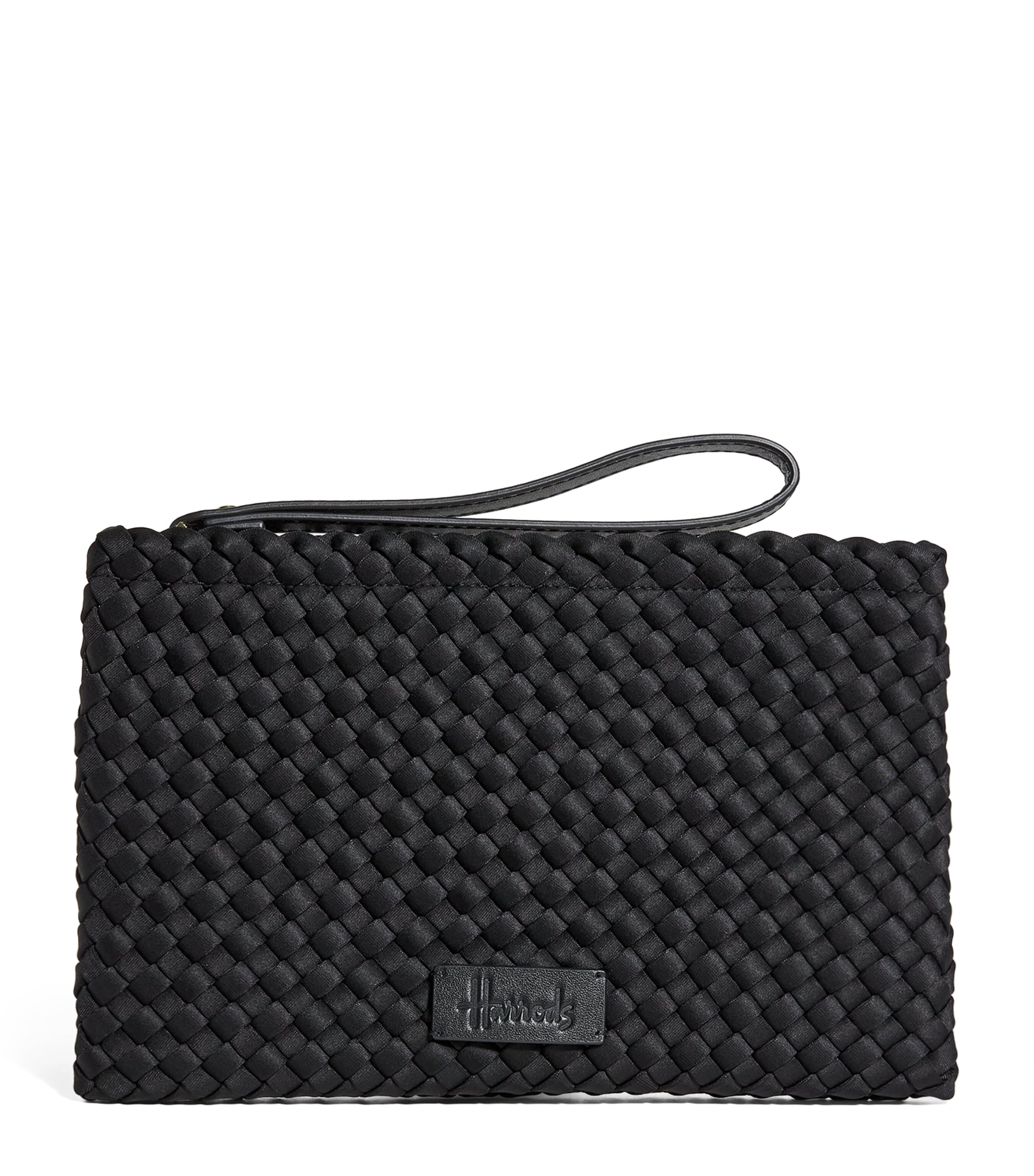 Harrods Neoprene Woven Pouch In Black