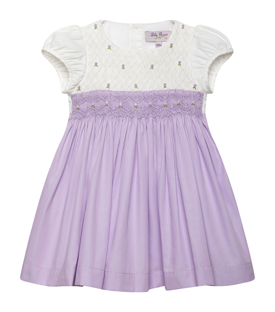 Cotton Rose Smocked Dress (3-24 Months) LILAC Image 1