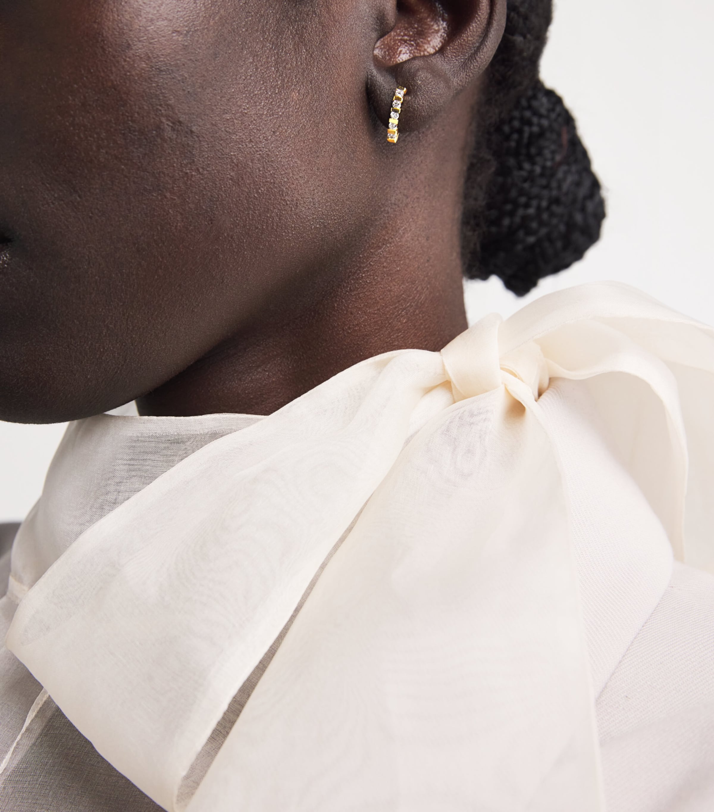 Yellow Gold and Diamond Edith Bar Stud Earrings YELLOW GOLD Image 2