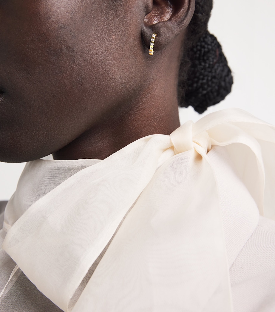 Yellow Gold and Diamond Edith Bar Stud Earrings YELLOW GOLD Image 2