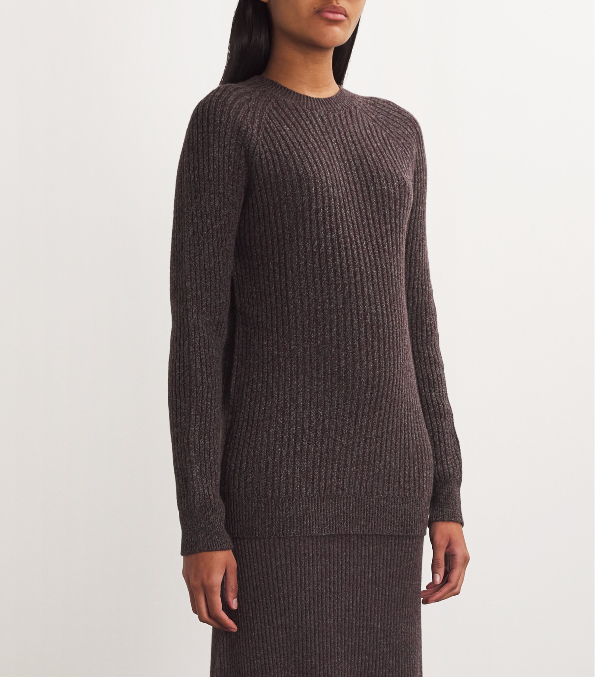 Cashmere Ribbed Sweater 004949 DK RUSSET MRL Image 3