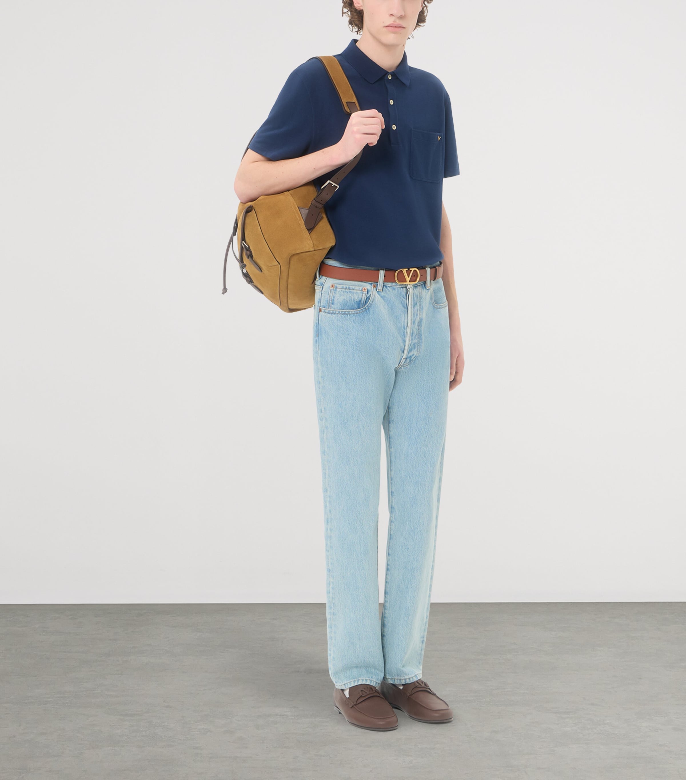 Valentino Mens Cotton VGold Polo Shirt Image 2