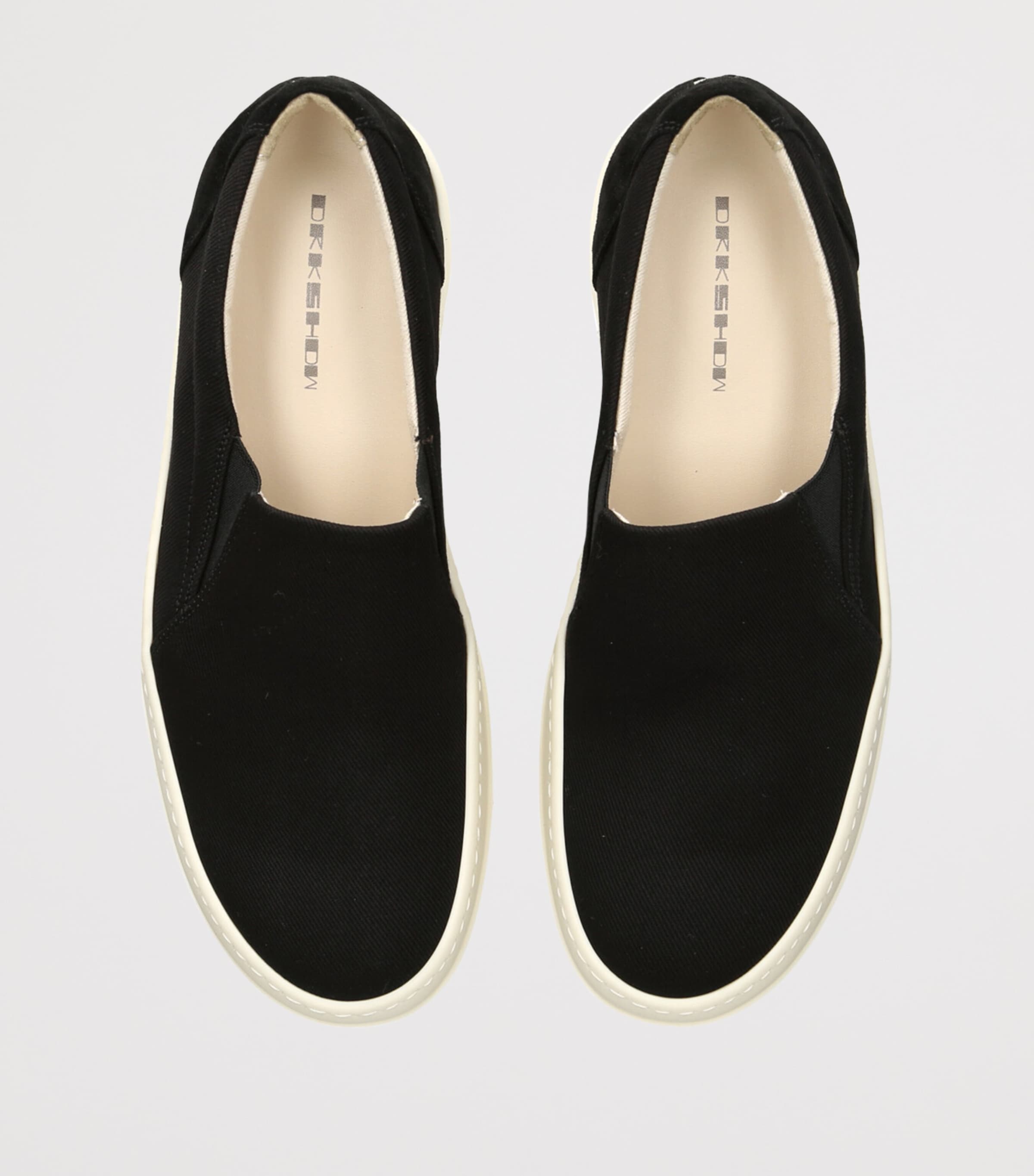 Rick Owens DRKSHDW Denim-Suede Penta Boat Sneakers Black/comb Image 4