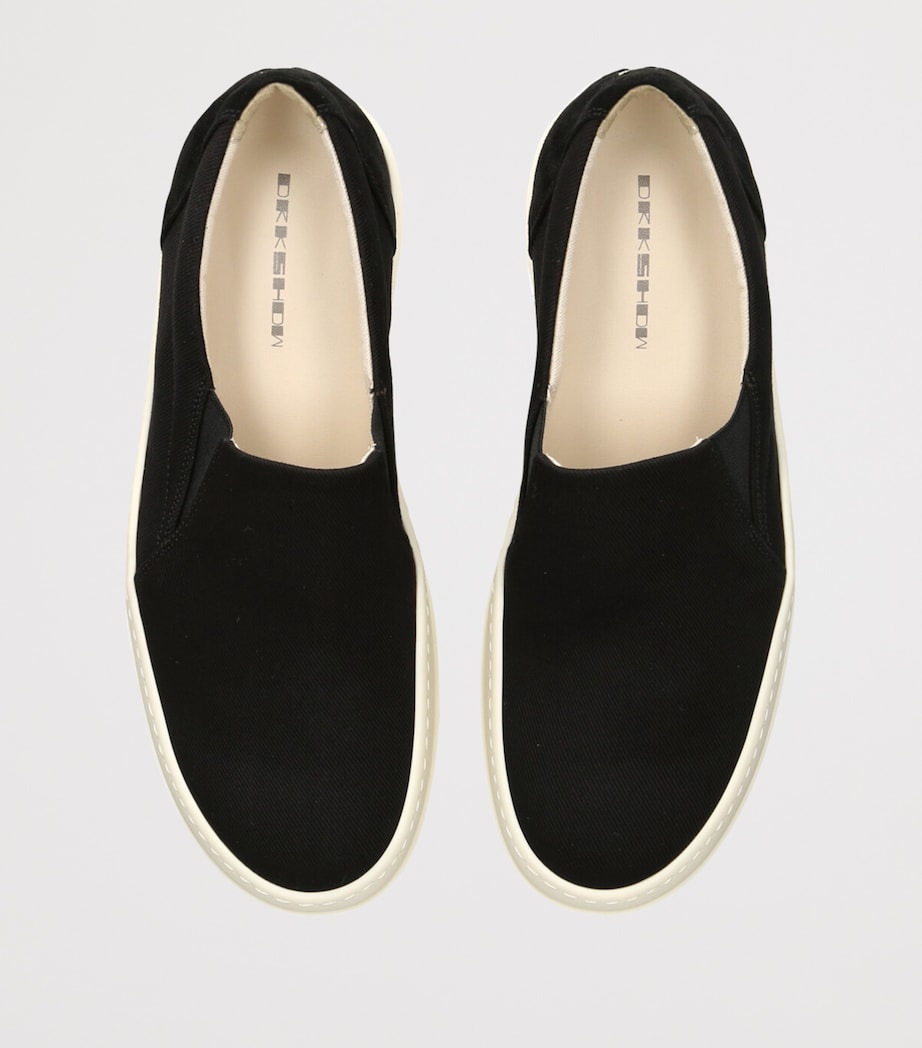 Rick Owens DRKSHDW Denim-Suede Penta Boat Sneakers Black/comb Image 4
