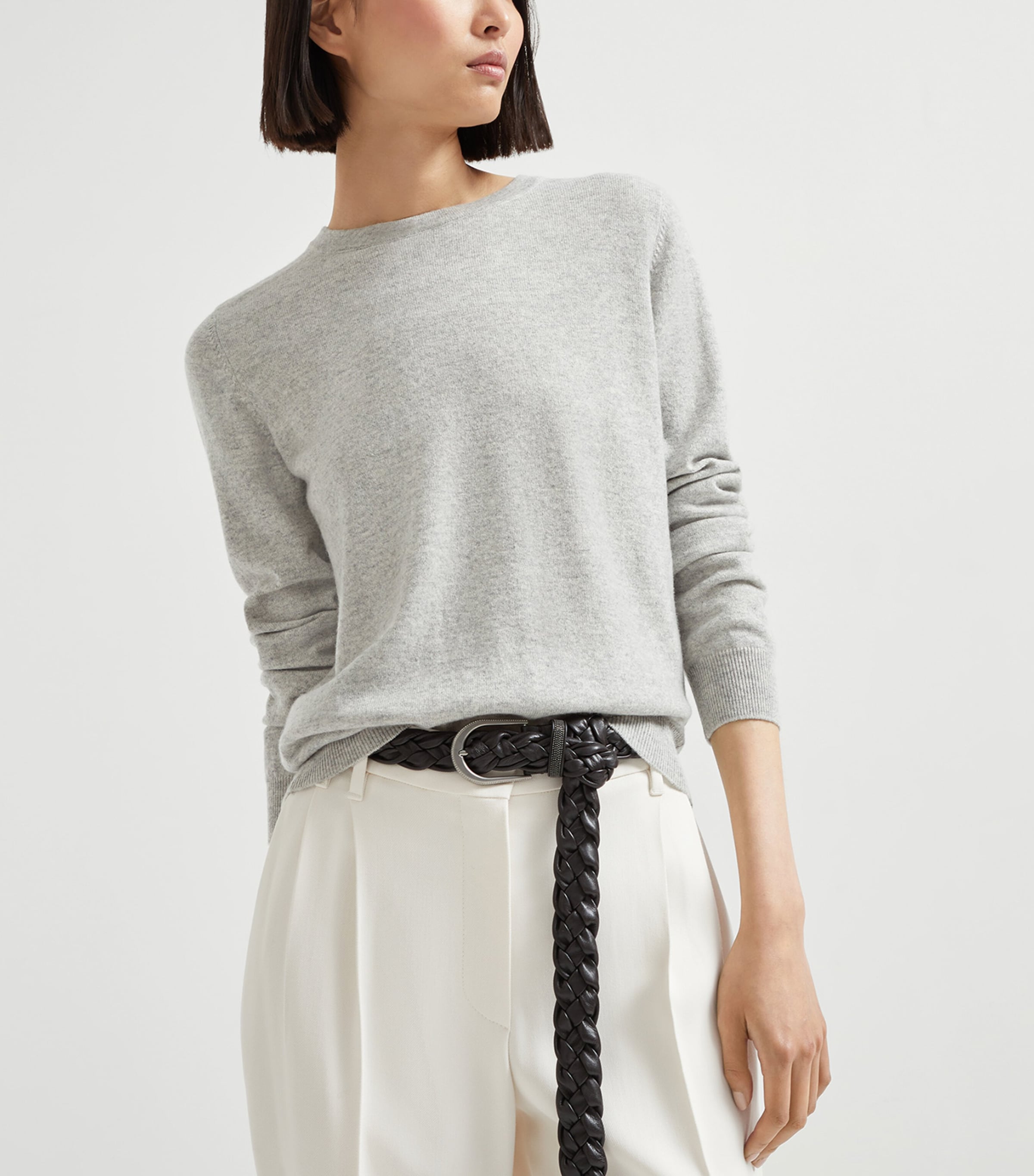 Brunello Cucinelli Womens Cashmere Monili-Trim Sweater Image 5