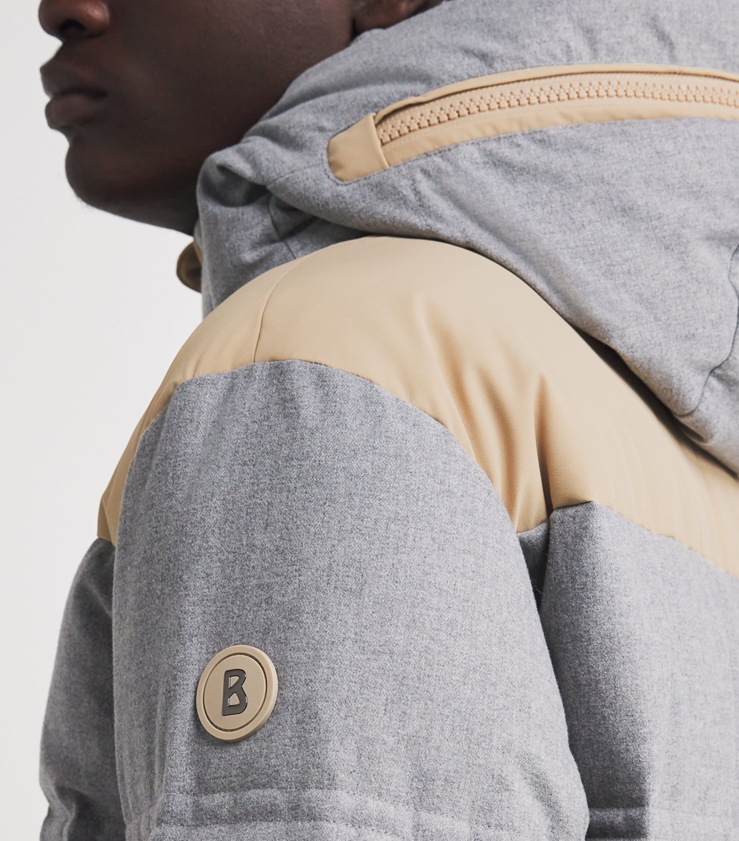 Down-Filled Wali Ski Jacket 012-LIGHT GREY MEL Image 6