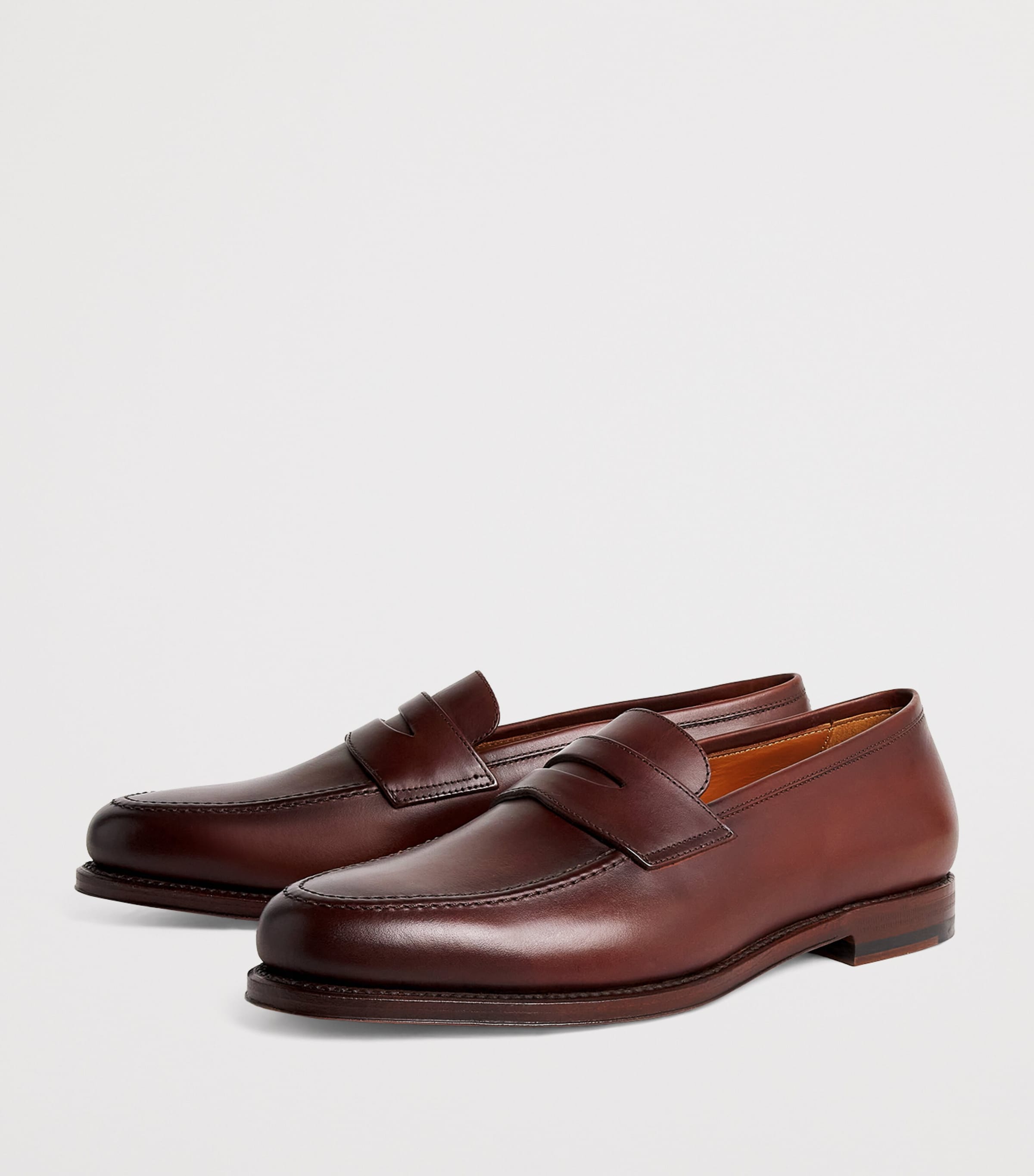 Leather Maestra Penny Loafers DARK BROWN Image 3