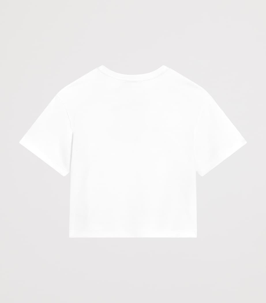 Cotton Glitter Logo T-Shirt (8-12 Years) W0111-WHITE Image 2