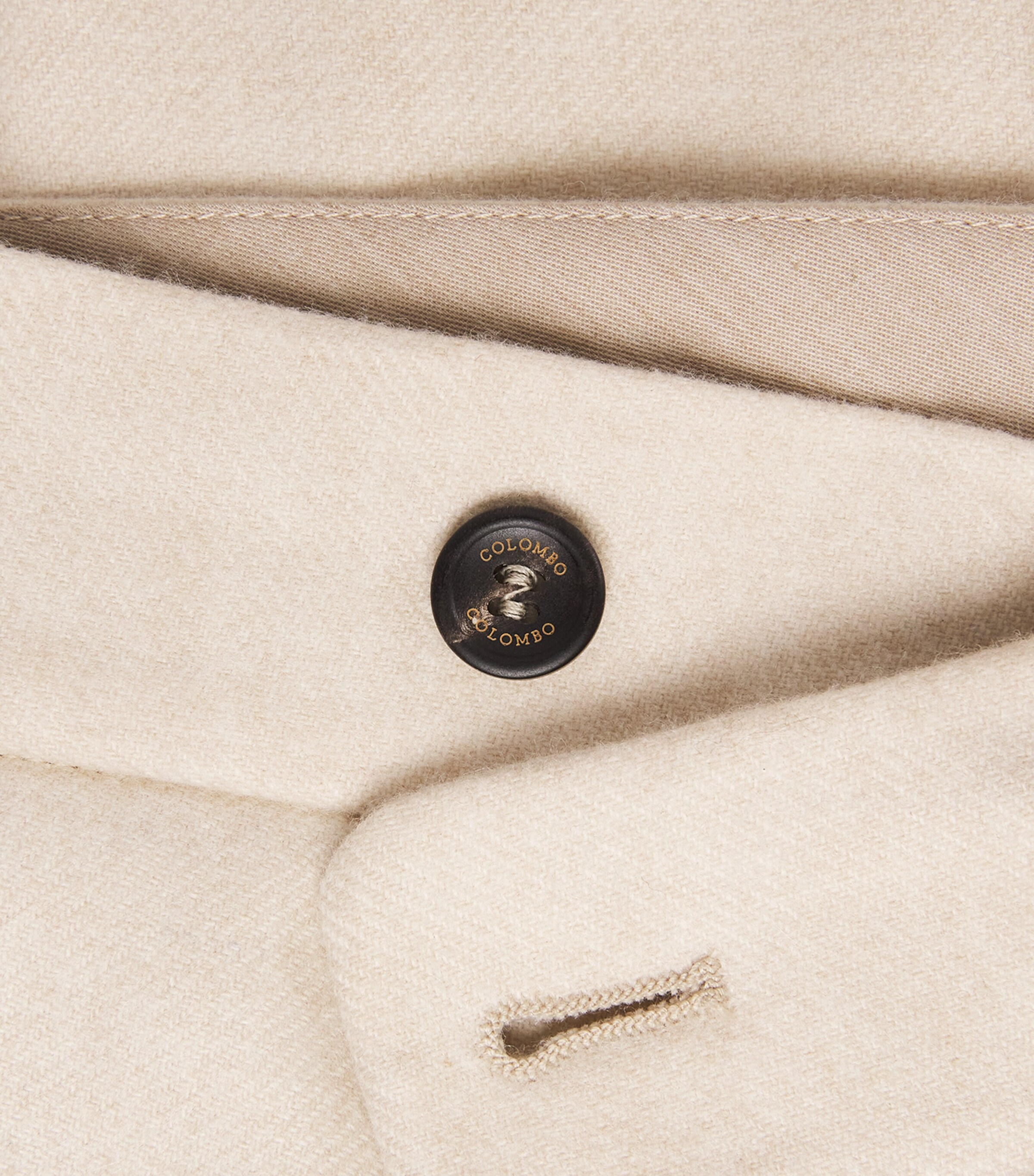 Colombo Mens Cashmere Pleated Straight Trousers Natural White Image 6