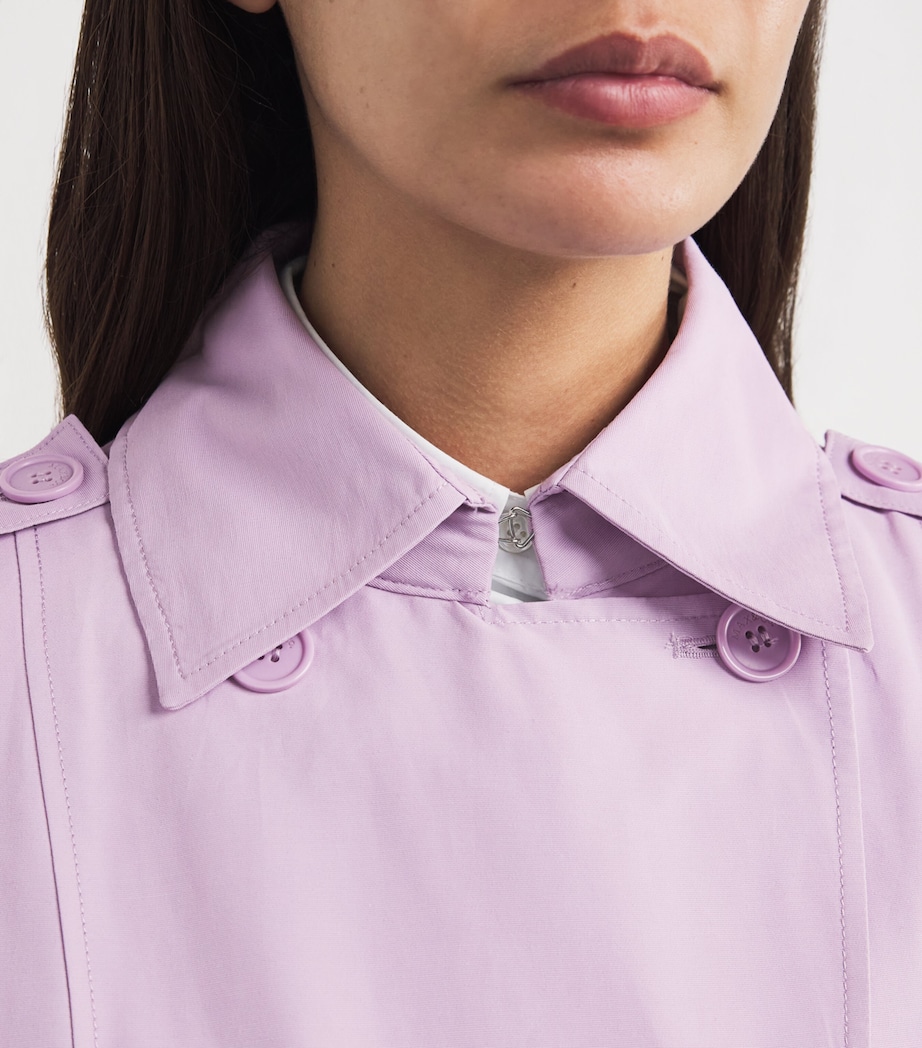 MAX&Co. Womens Cotton-Blend Trench Coat Lilac Image 6