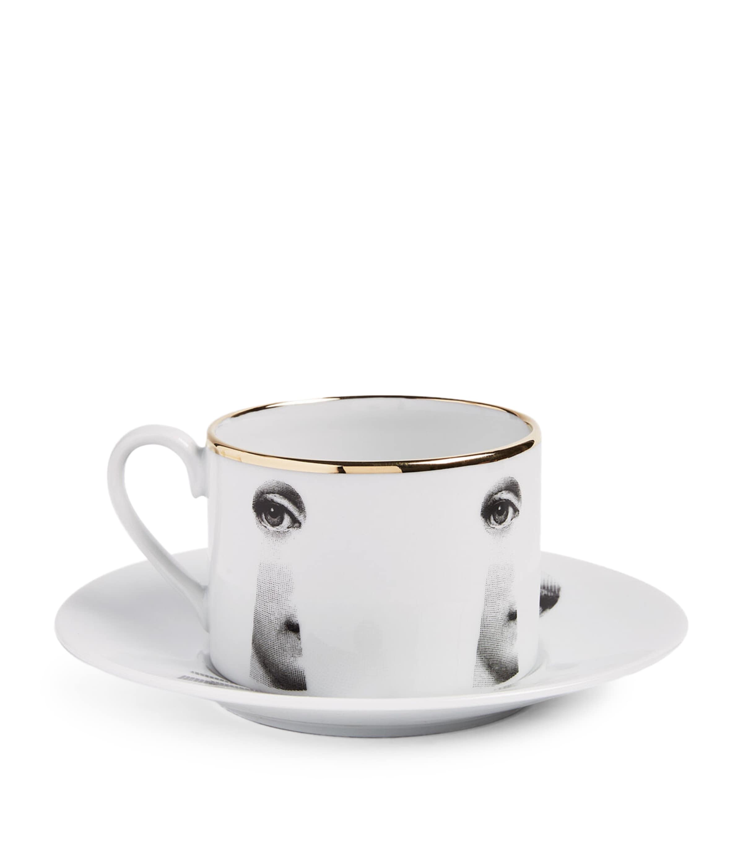 Fornasetti Tema E Variazioni Teacup And Saucer In White