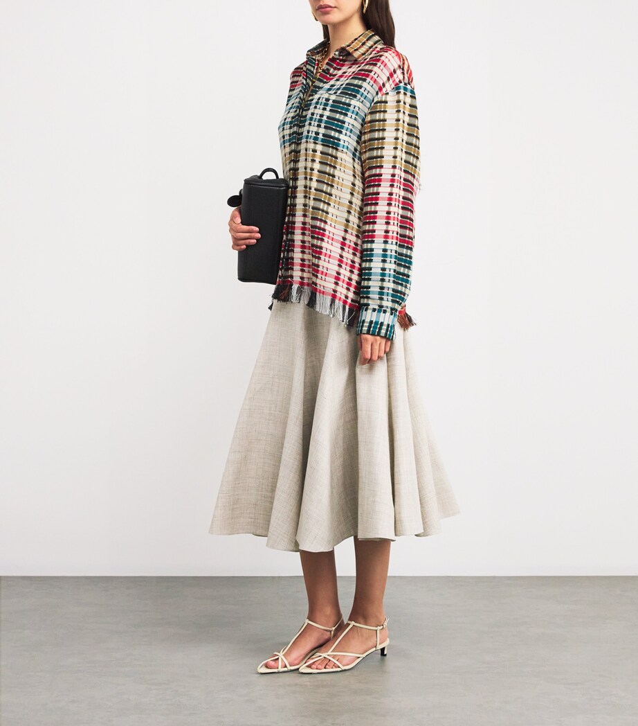 RETORI Womens Cotton Check Shirt Rainbow Image 2