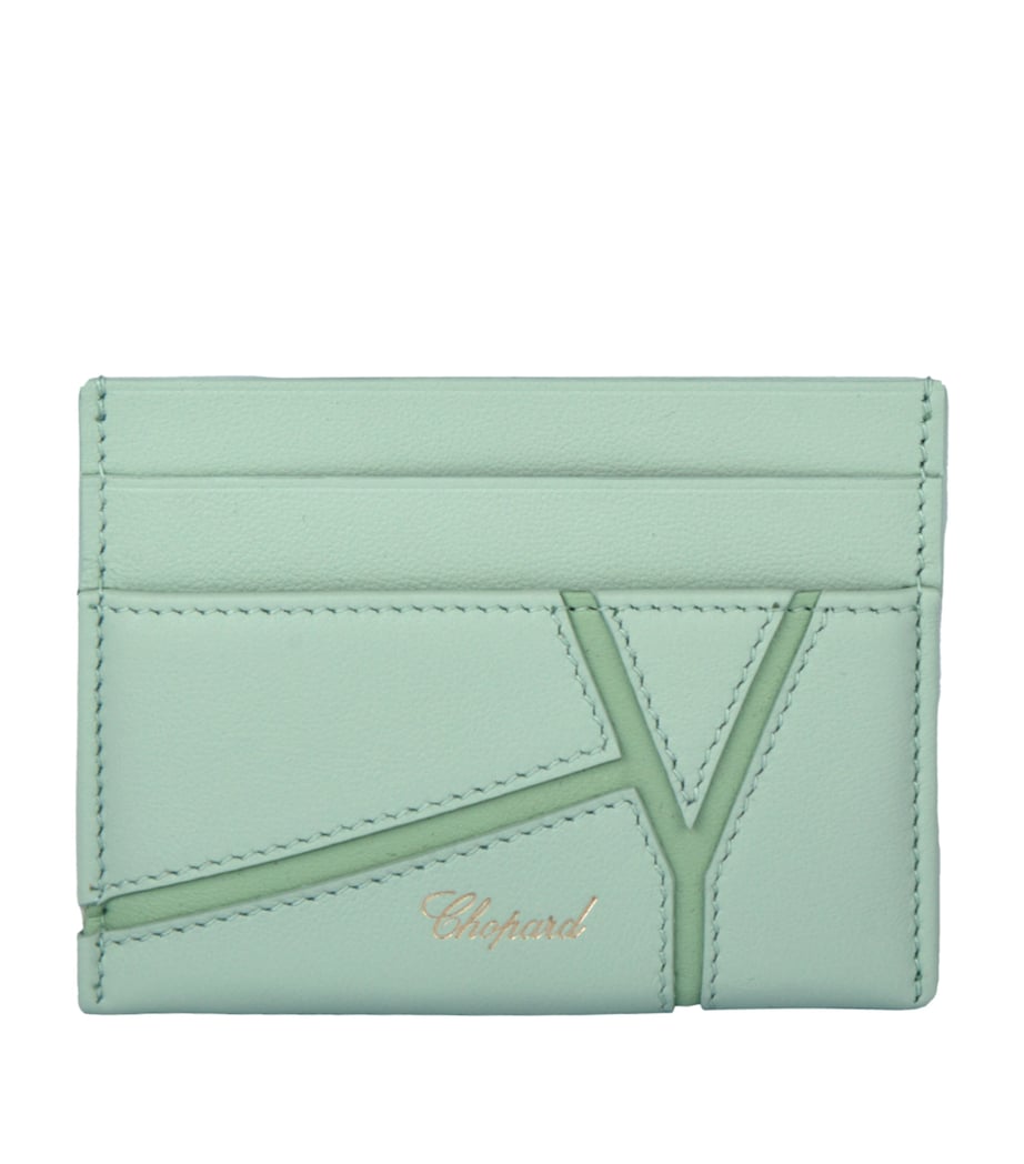 Small Leather Diamond Card Holder GREEN Image 1