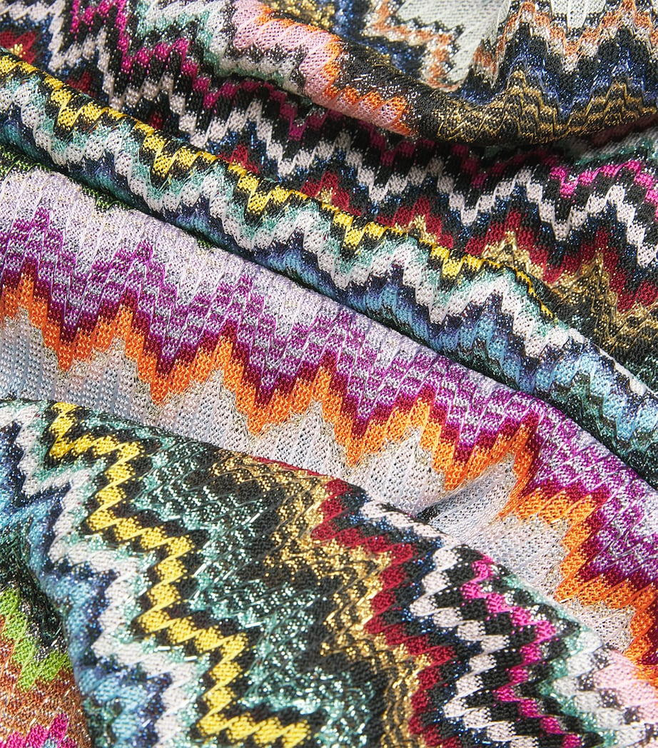 Zigzag Cut-Out Midi Dress SM9YJMULTI DARK BASE Image 5