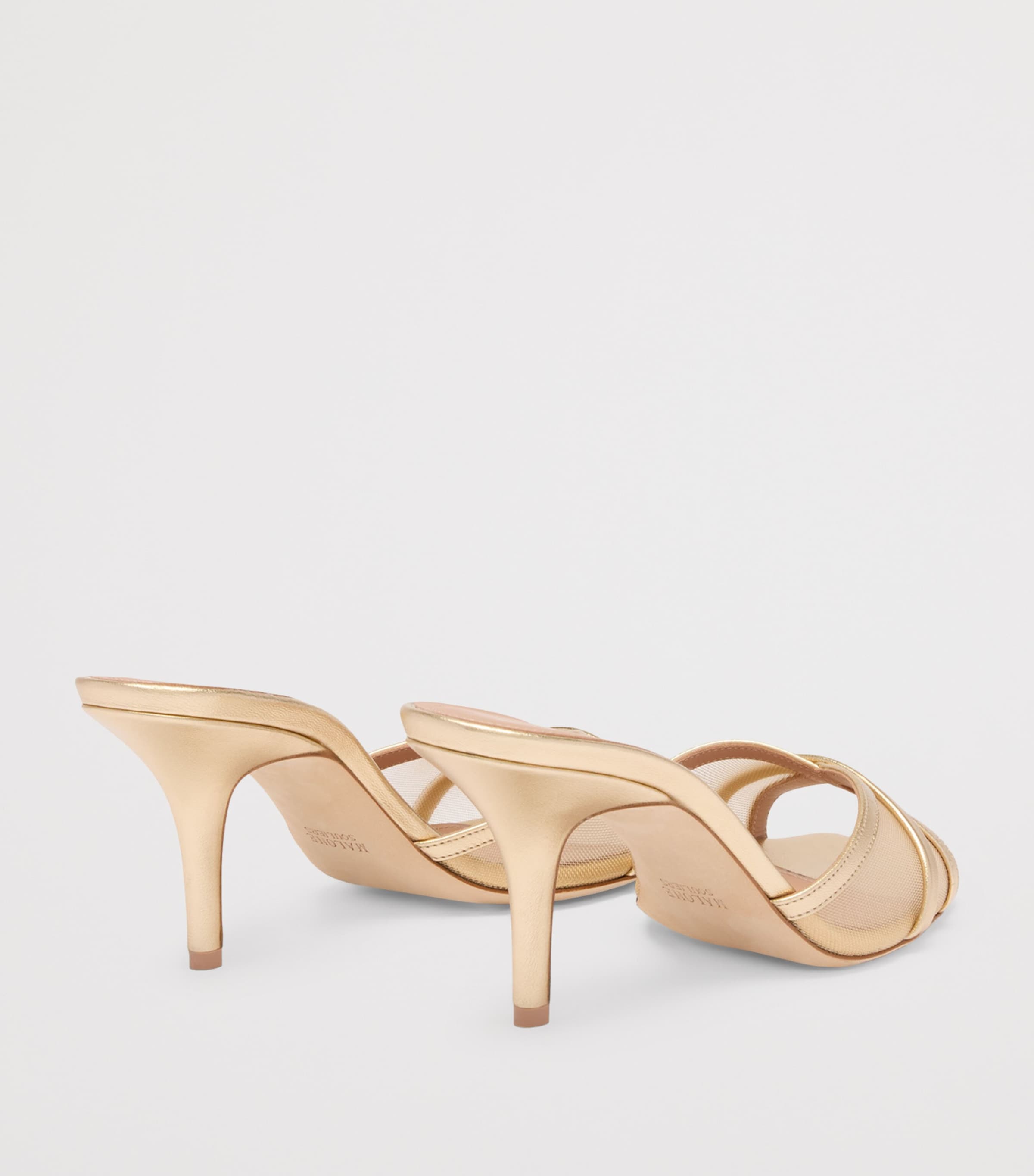 Malone Souliers Mesh-Leather Perla Mules 70 Beige Image 4