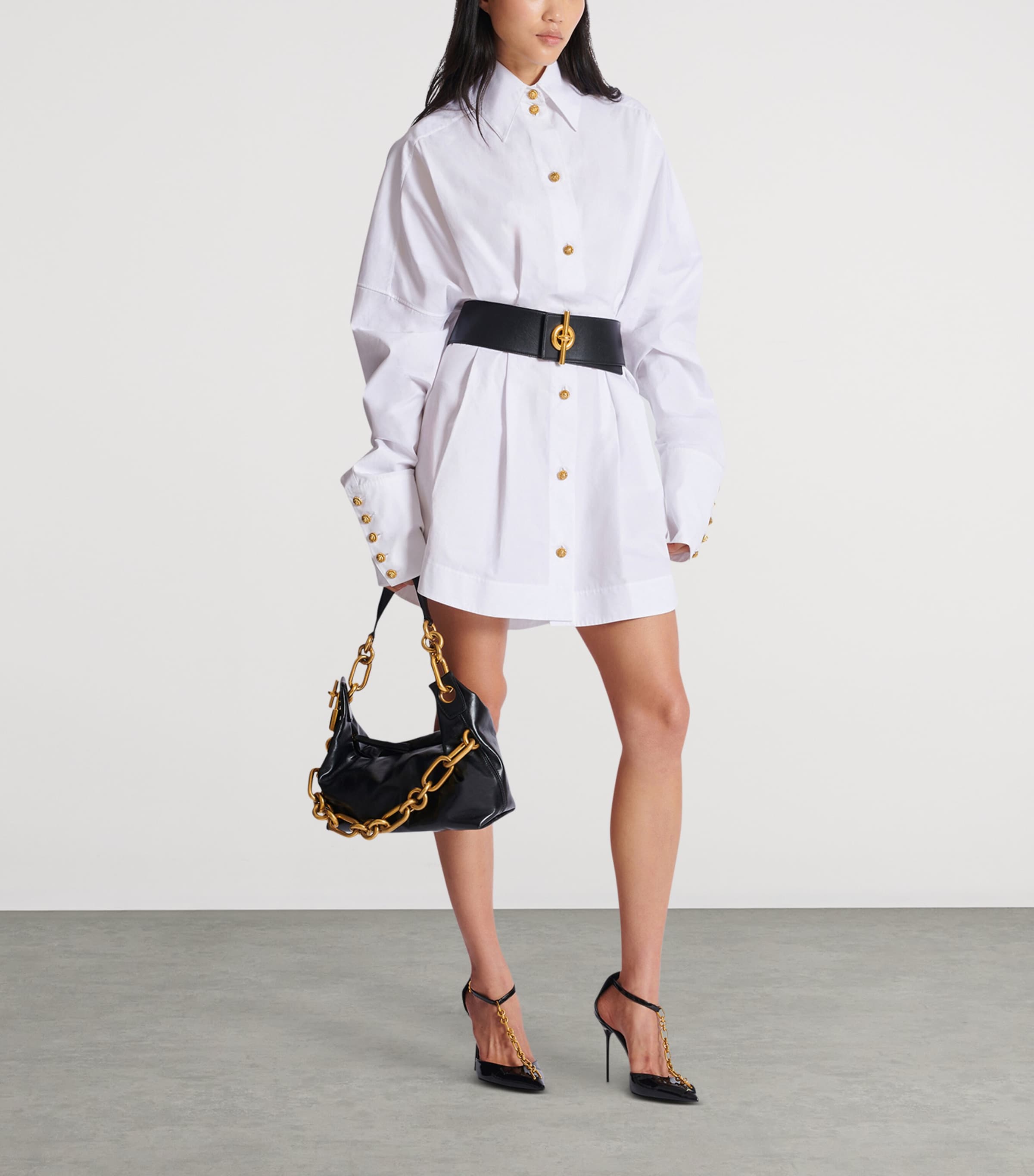 Cotton Poplin Shirt Dress 0FB BLANC OPTIQUE Image 3