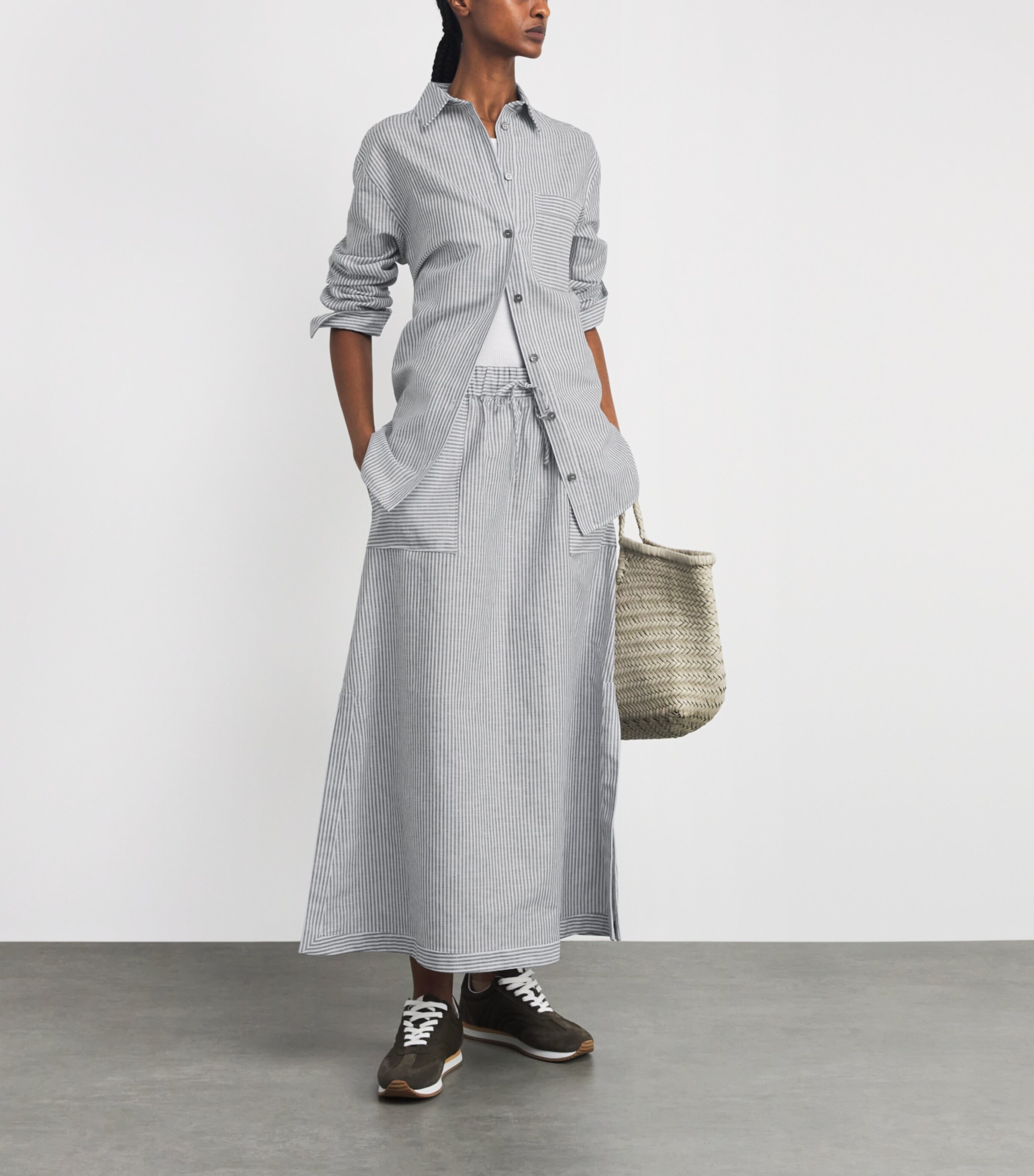 MM Womens Striped Shirt Sky Blue Image 2