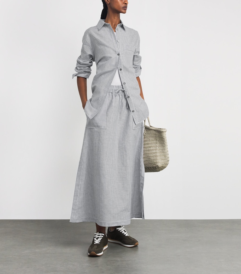 MM Womens Striped Shirt Sky Blue Image 2