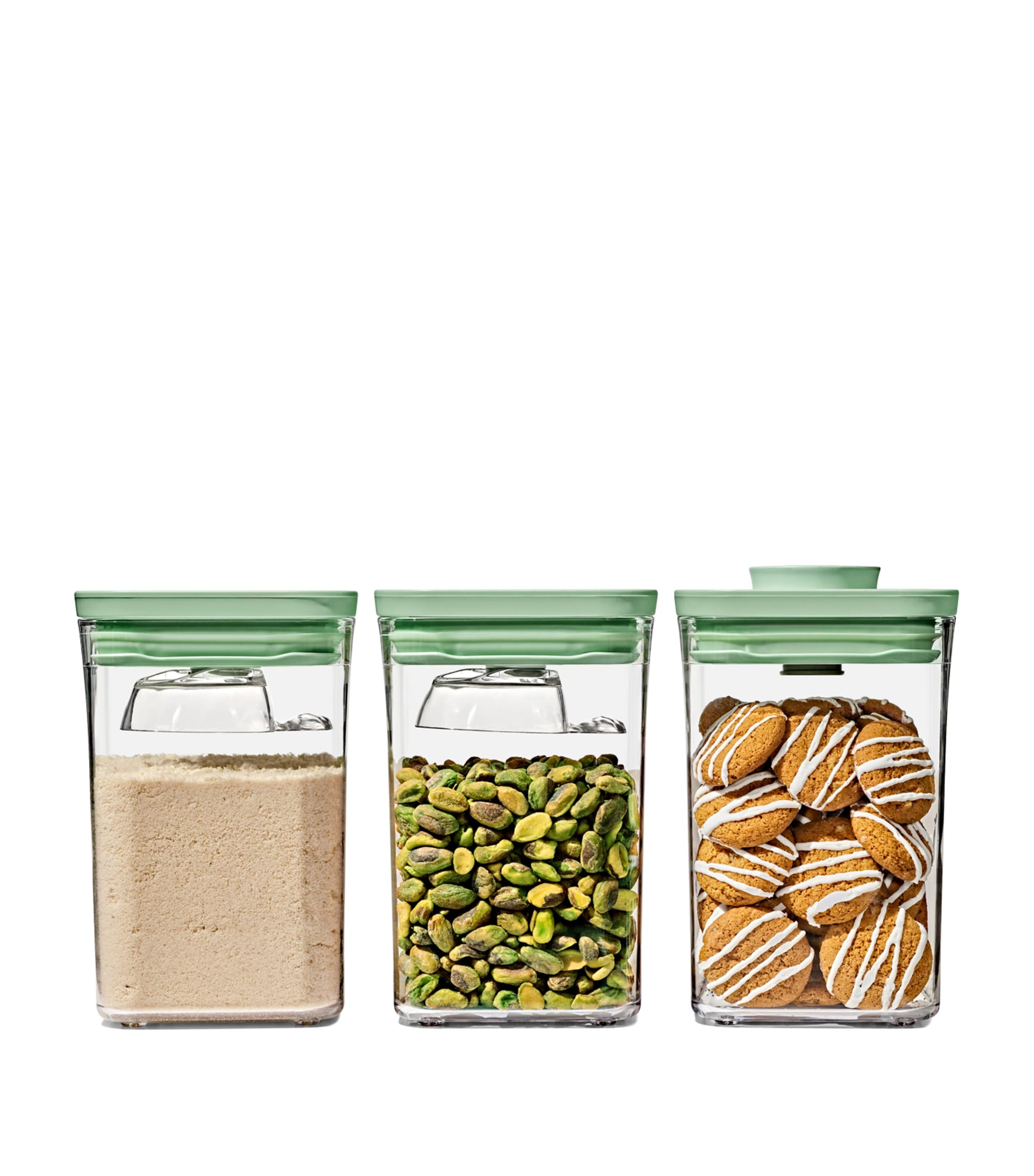 Oxo Set Of 3 Pop Containers In Green