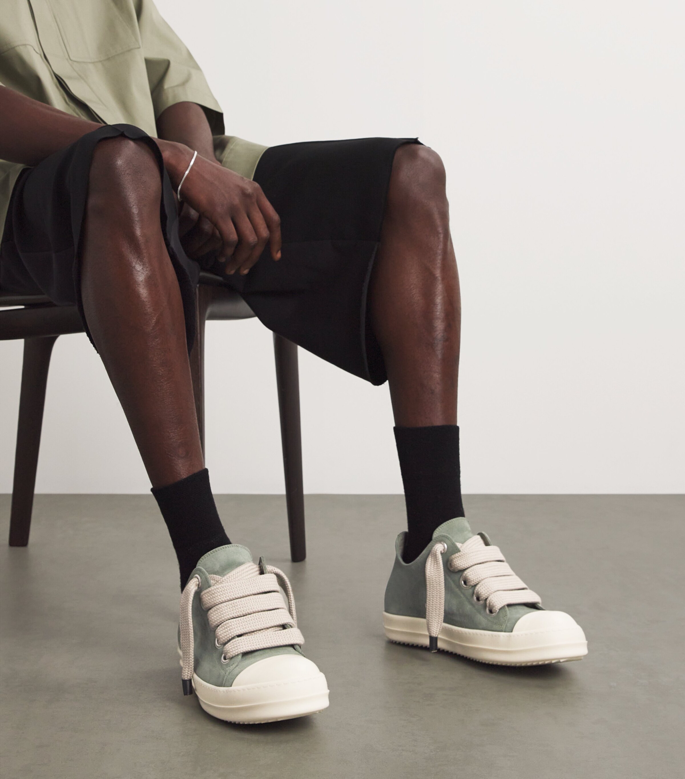 Rick Owens Suede Jumbo-Lace Low-Top Sneakers | Harrods US
