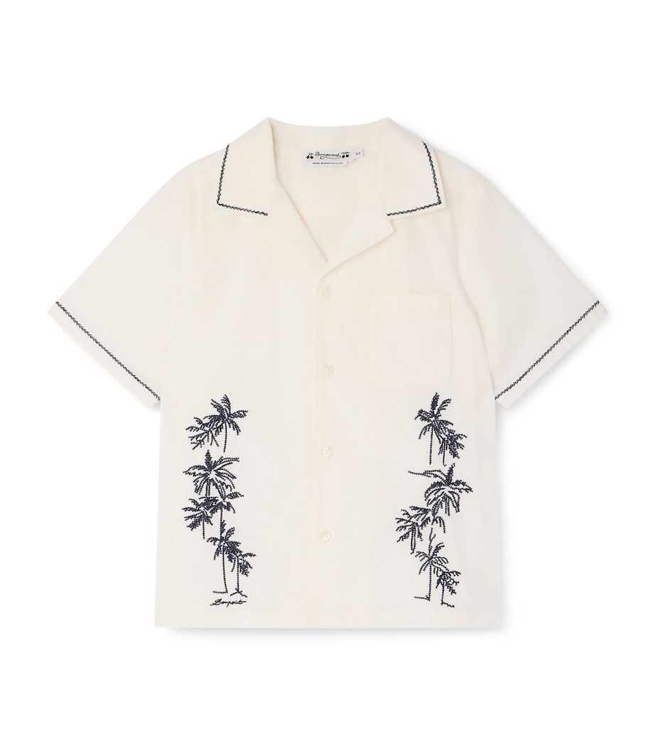 Bonpoint Cotton Palm Tree Shirt (10-14 Years) Upb Blanc Lait Image 1