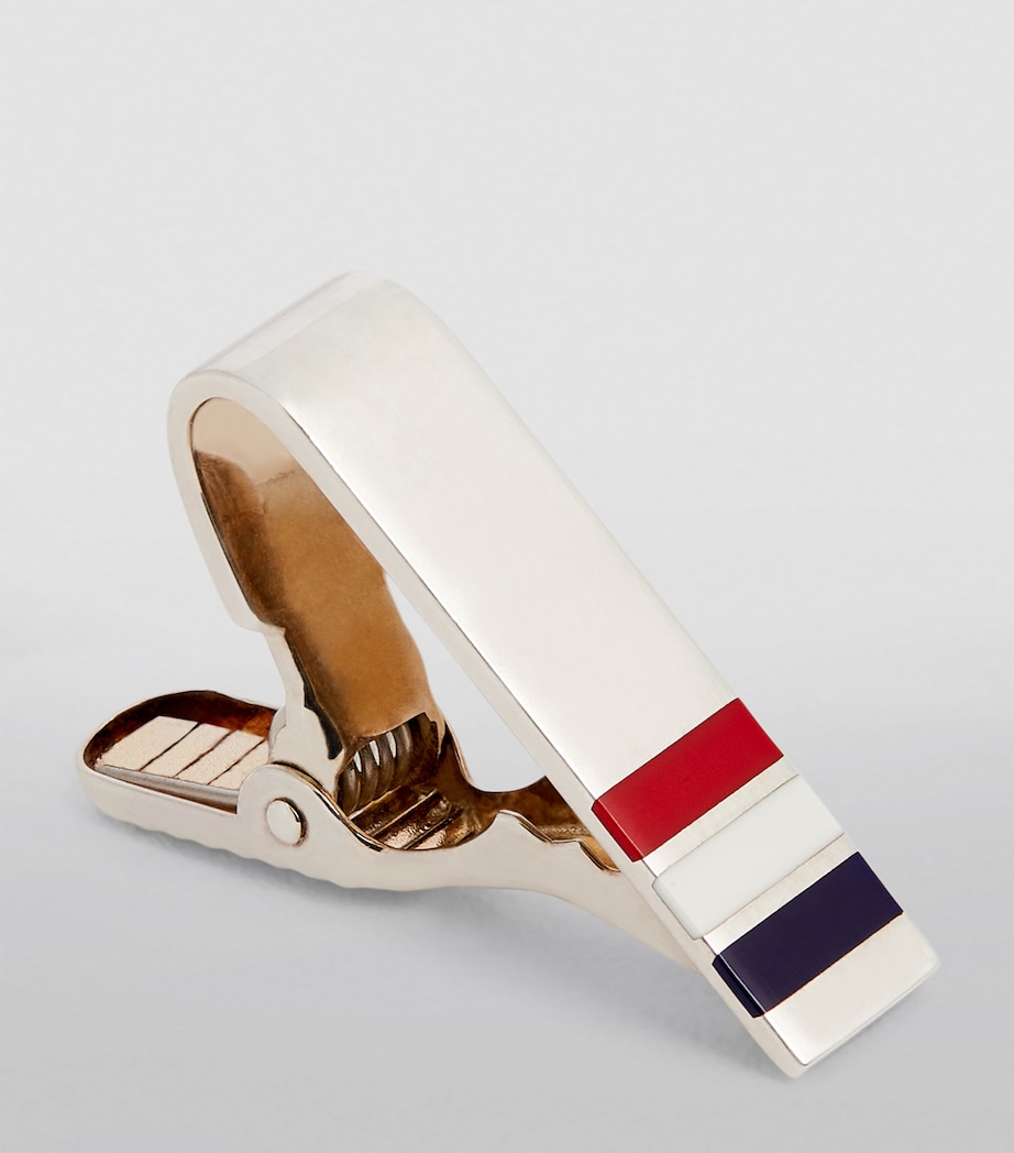 Sterling Silver Short Tie Clip RWBWHT Image 2