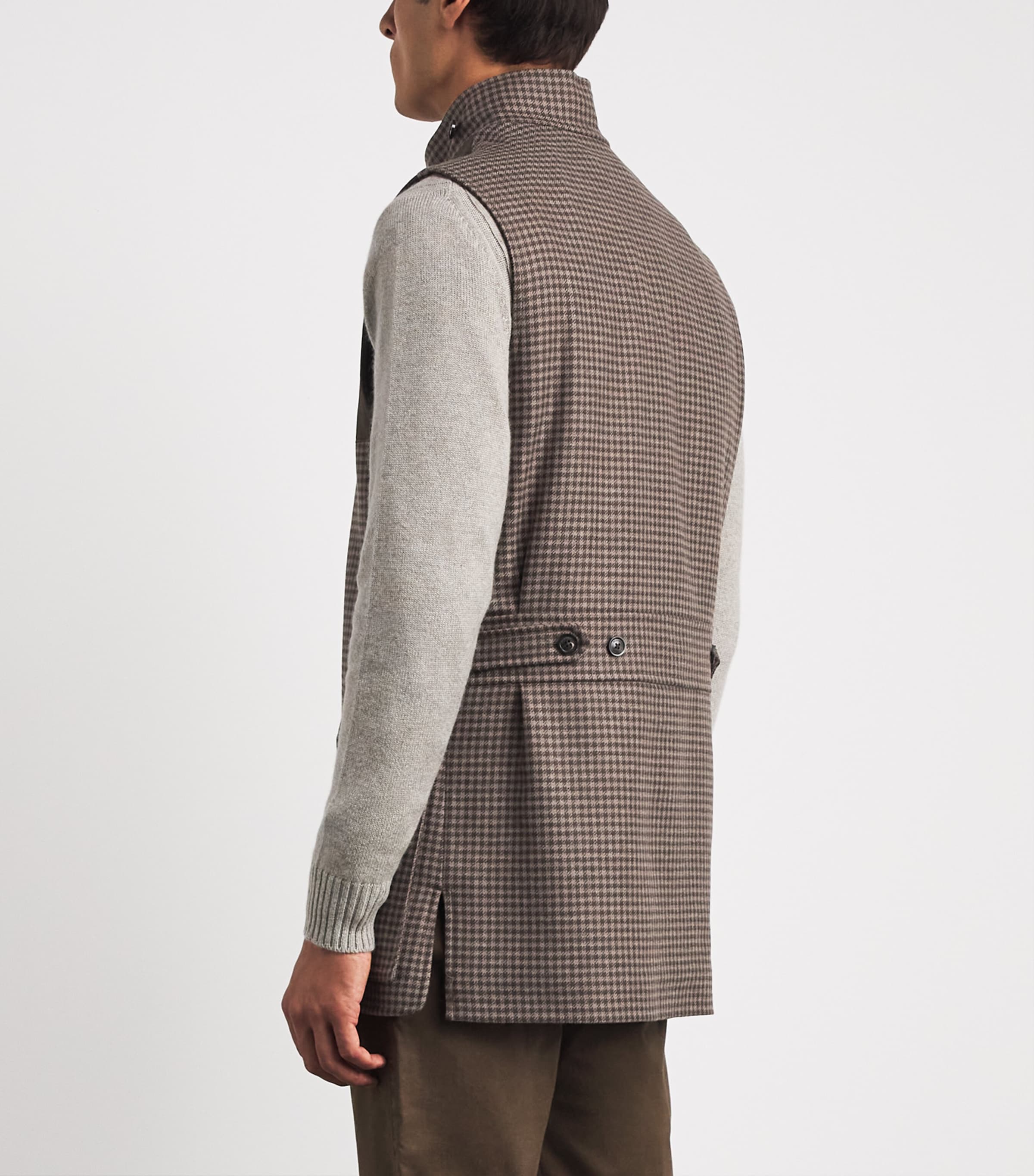 Purdey Mens Wool-Cashmere Tweed Gilet Torridon Check Image 5