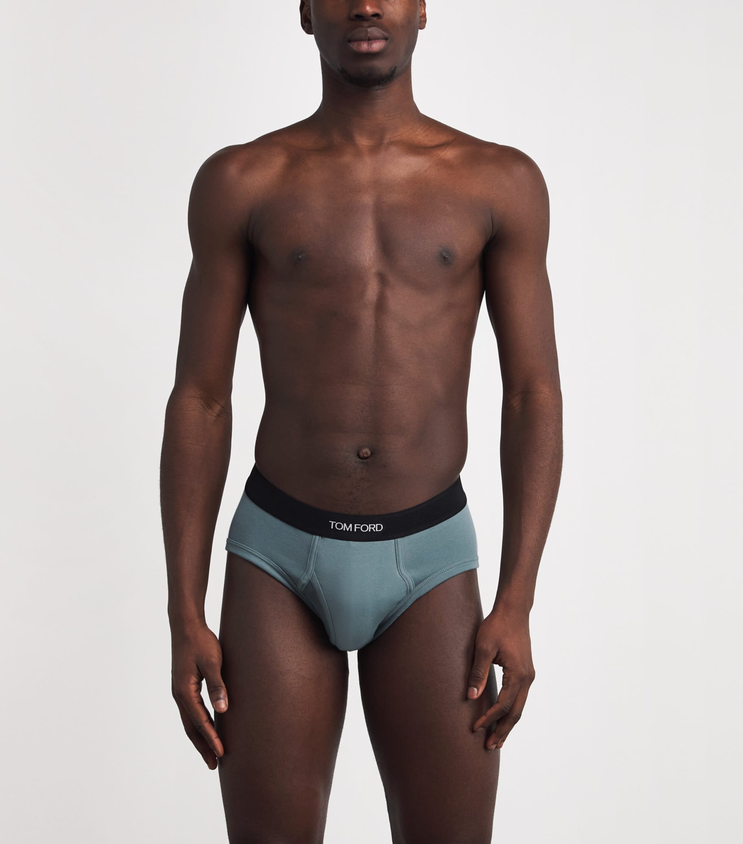 Stretch-Cotton Logo Briefs 424 TEAL Image 2