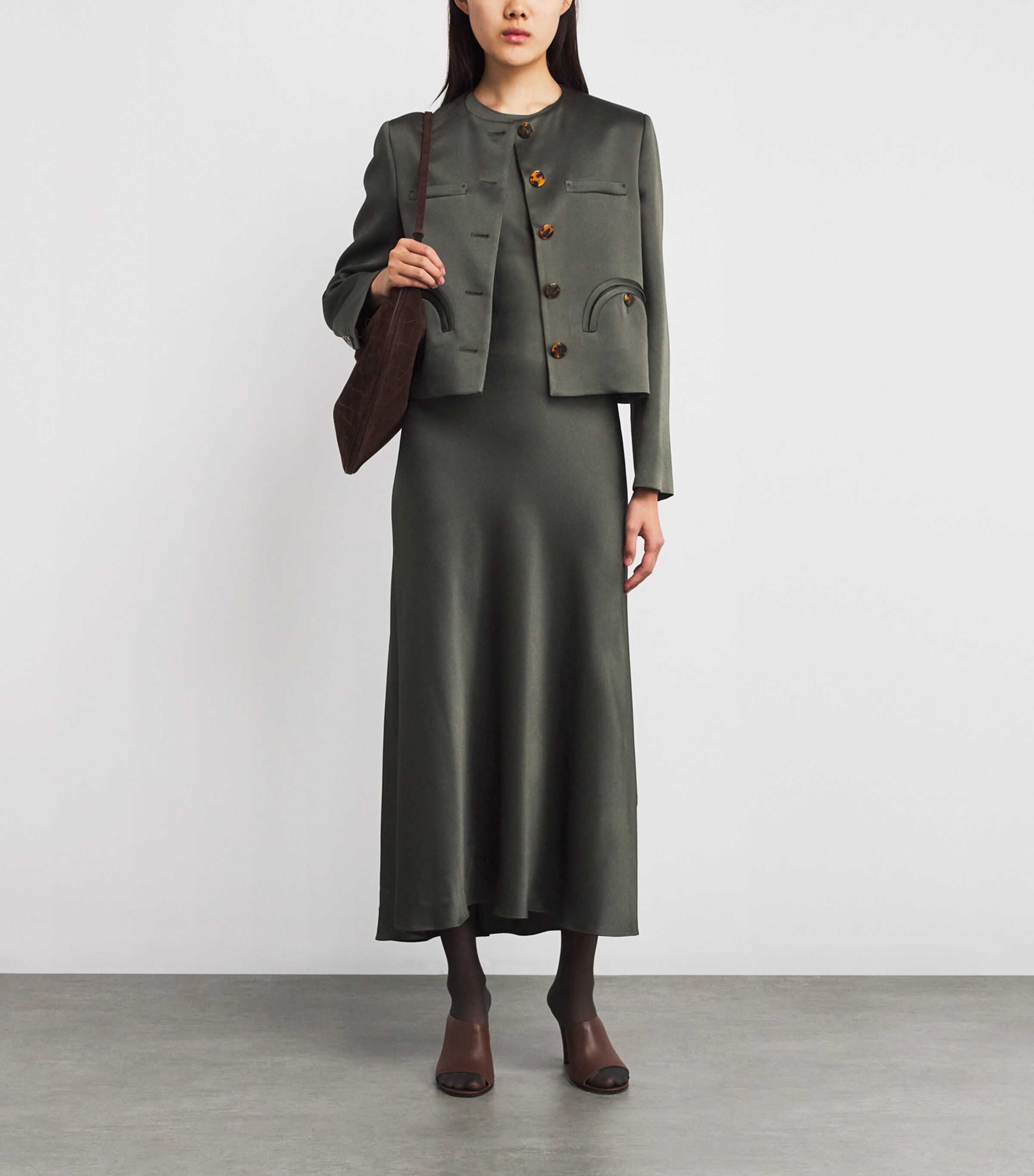 Satin Novalis Bomber Jacket V005 DARK FOREST Image 2