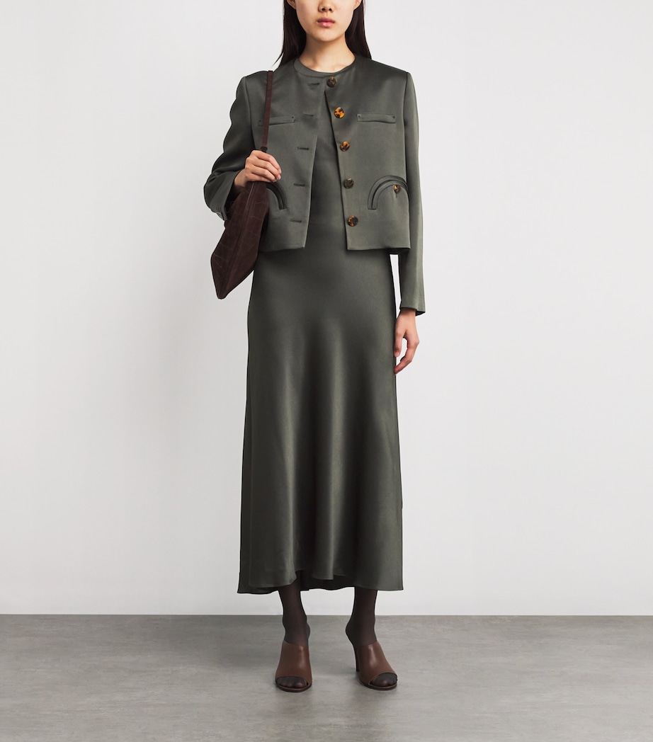 Satin Novalis Bomber Jacket V005 DARK FOREST Image 2