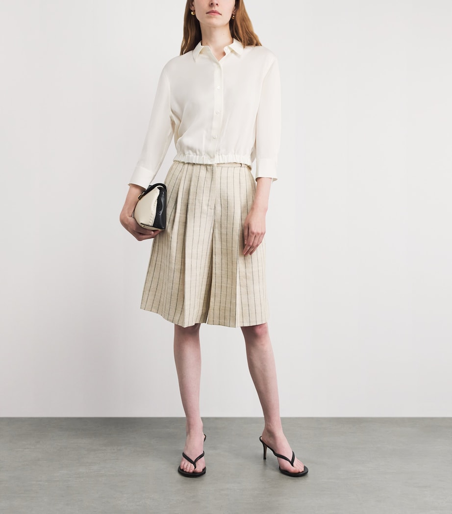Theory Womens Supima Cotton Cinched Shirt Ivory Image 2