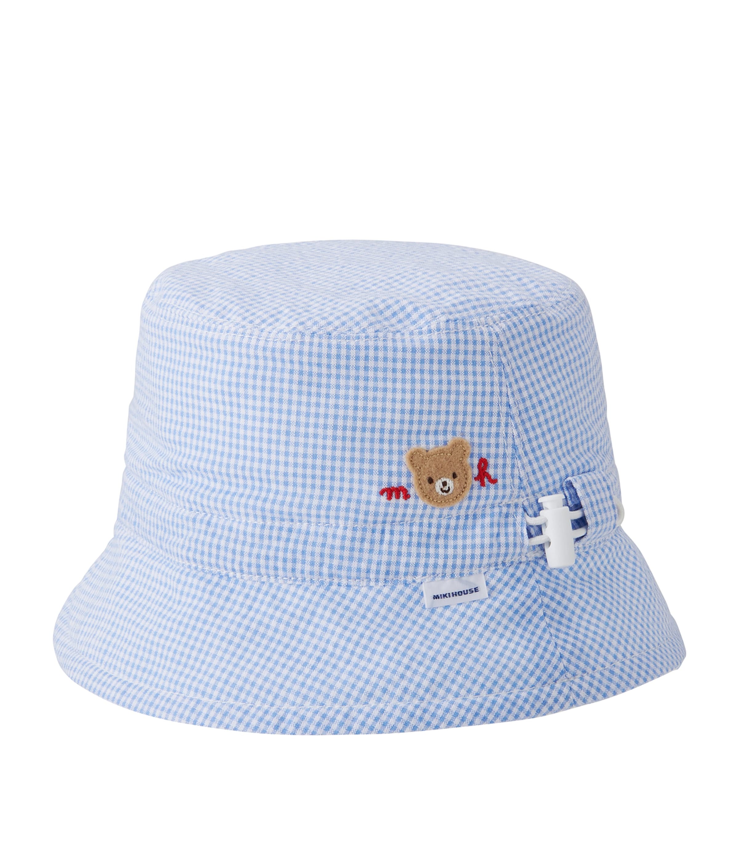 Miki House Kids' Cotton Reversible Bucket Hat In Blue
