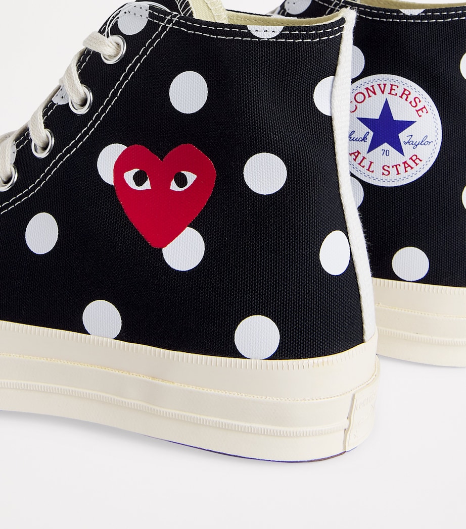 x Converse Polka Dot Heart Chuck Taylor All Star '70 High-Top Sneakers BLACK Image 7
