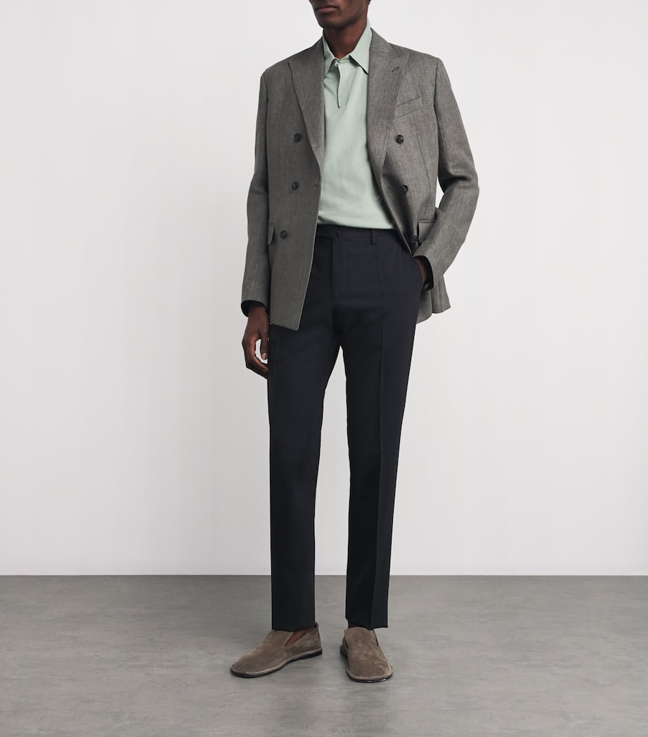 Stretch-Wool Tailored Trousers 820 BLUE SCURO Image 2