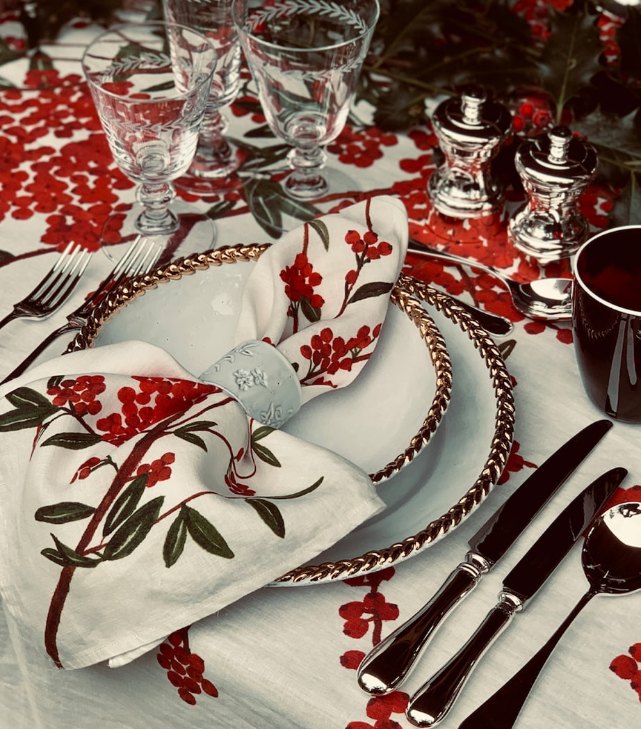 Summerill & Bishop Linen Les Airelles Napkin (50cm x 50cm) Red Image 6