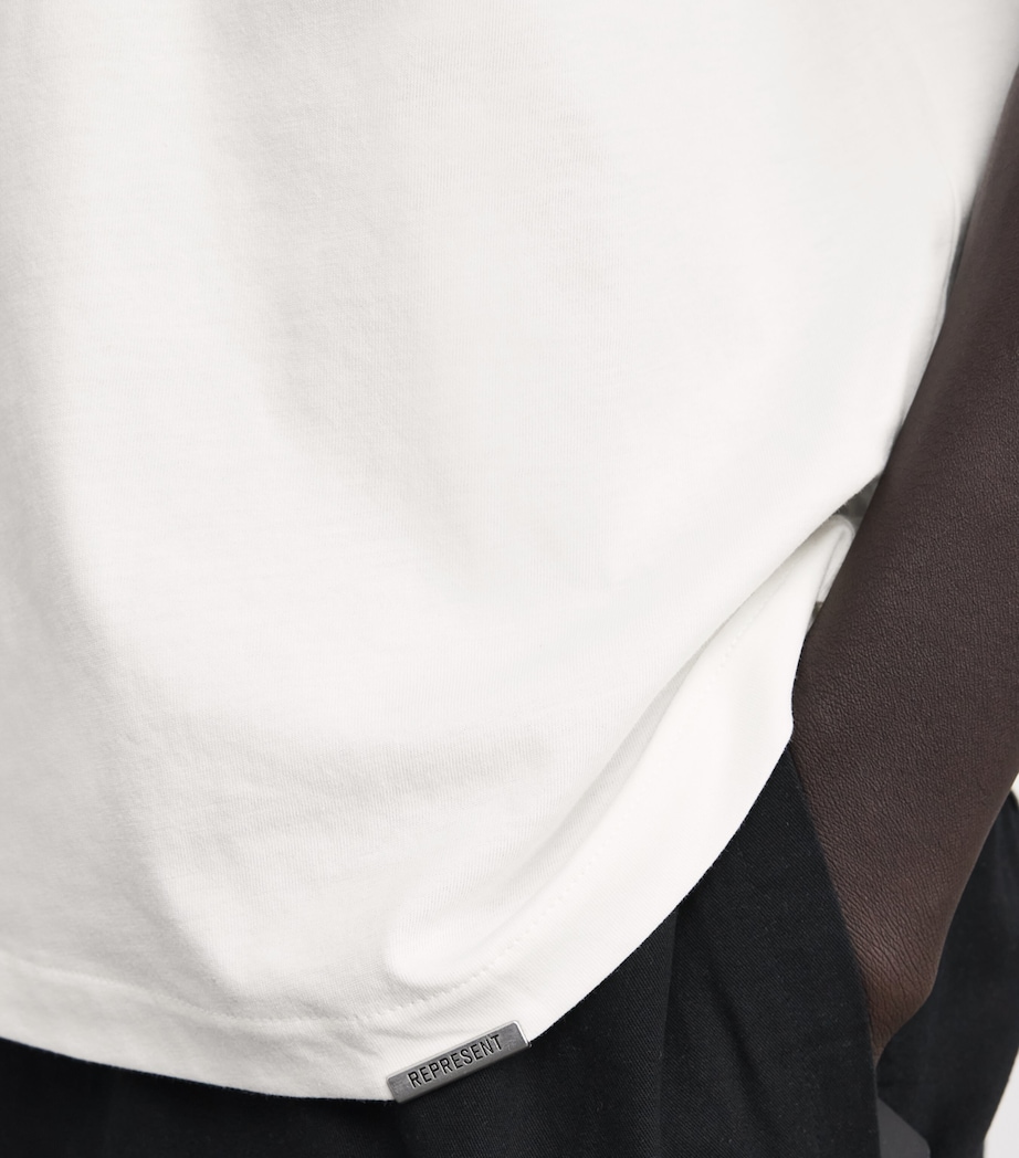 Cotton Initial Oversized T-Shirt FLAT WHITE Image 6