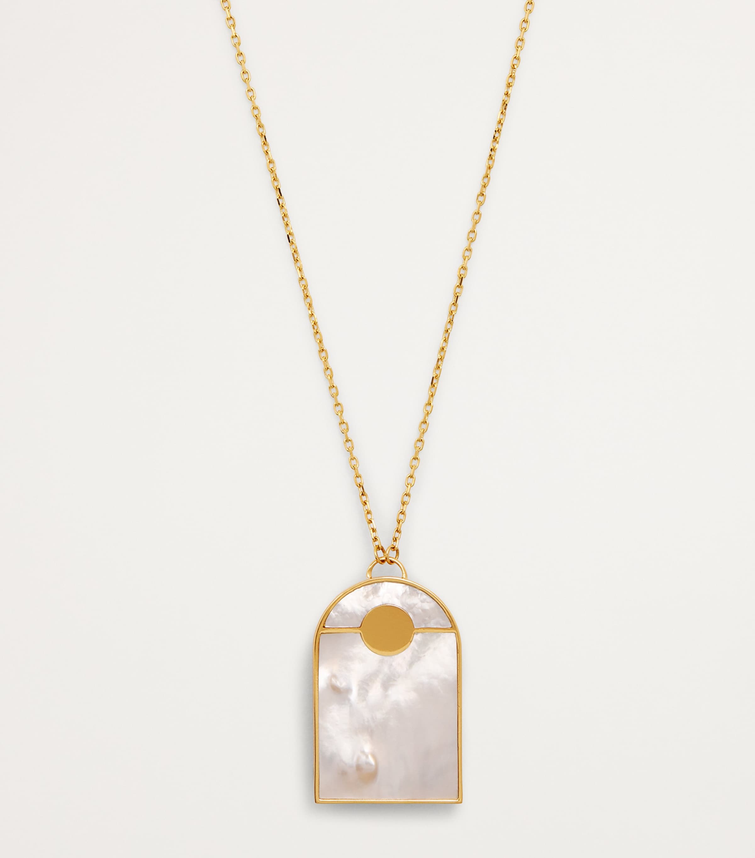 Yellow Gold, Diamond and Malachite Biladi Palm Necklace YELLOW GOLD Image 4