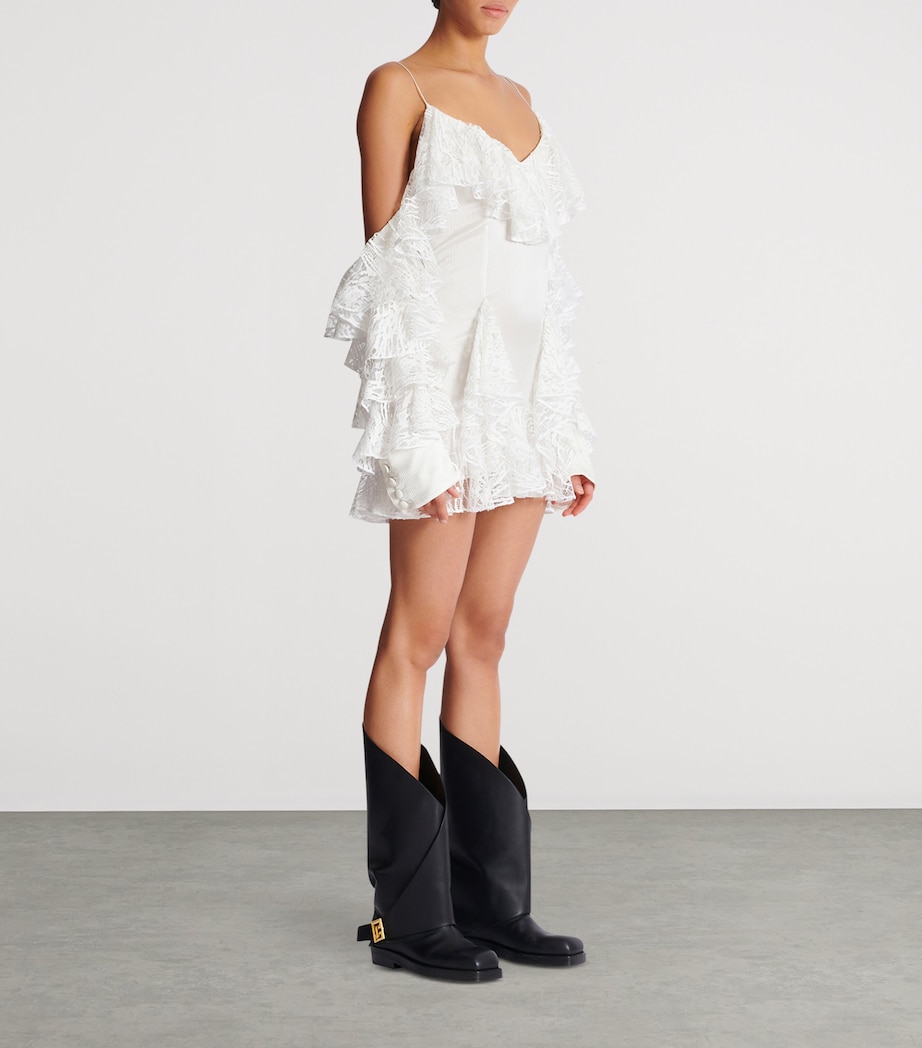 Silk Lace Mini Dress GDI BLANC/BLANC Image 4