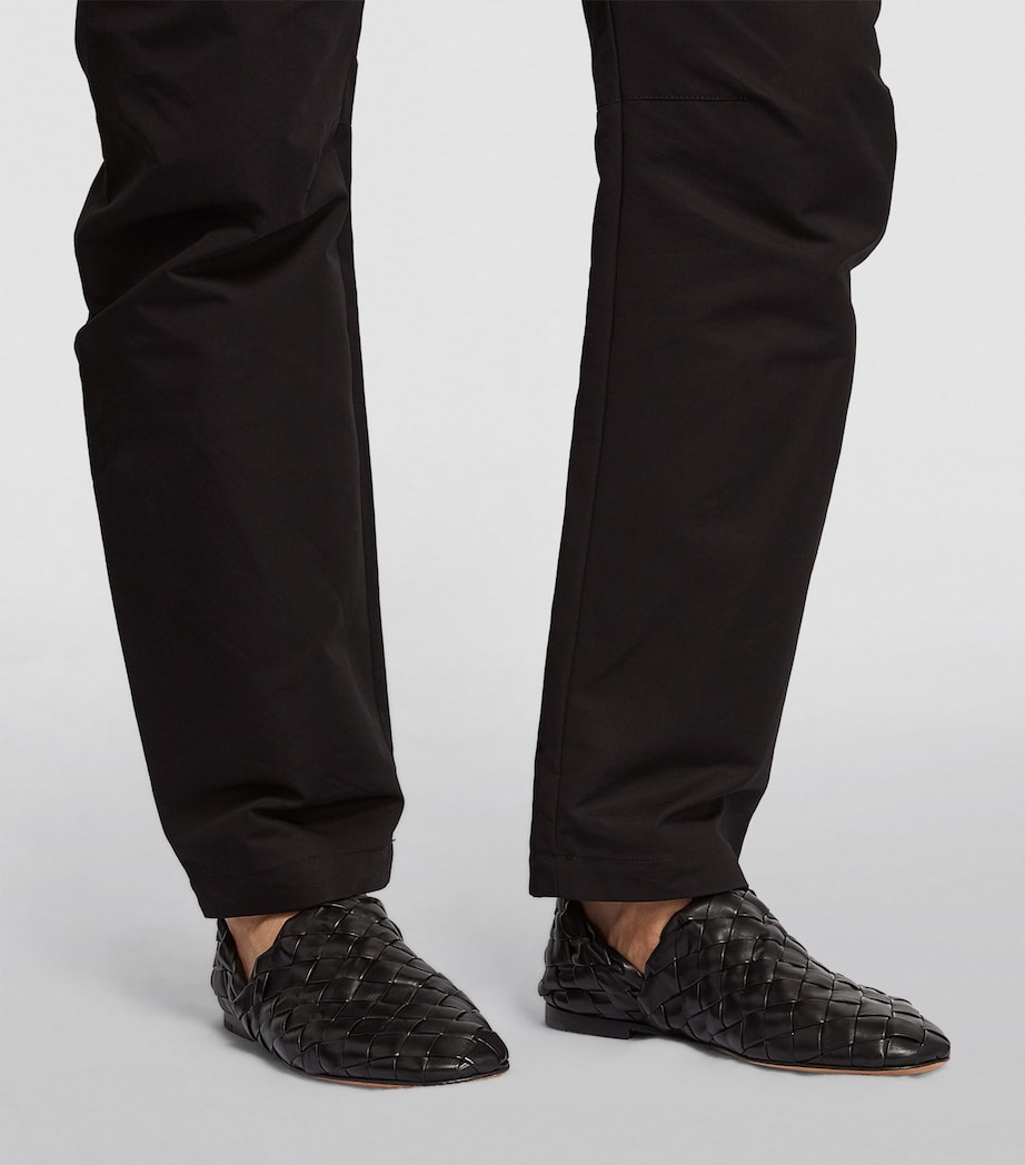 Leather Intrecciato Slippers NERO/NERO Image 2