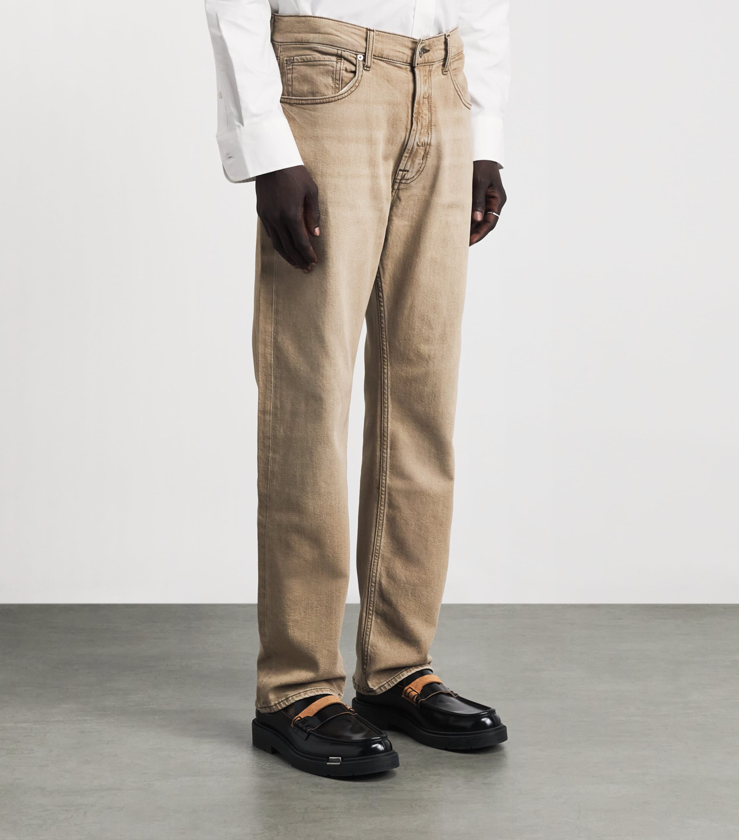 7 For All Mankind Mens Easy Straight Jeans Brown Image 4