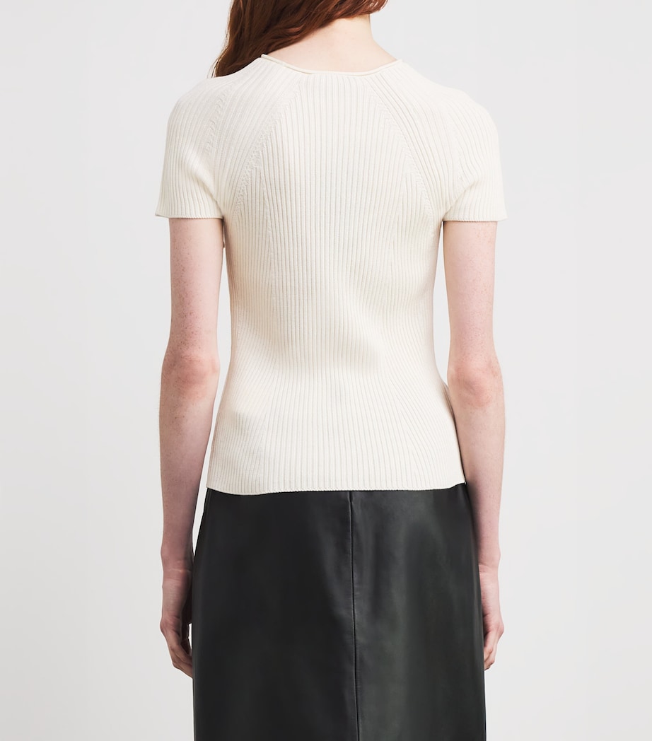 Ribbed Short-Sleeve Sweater MILK Image 4