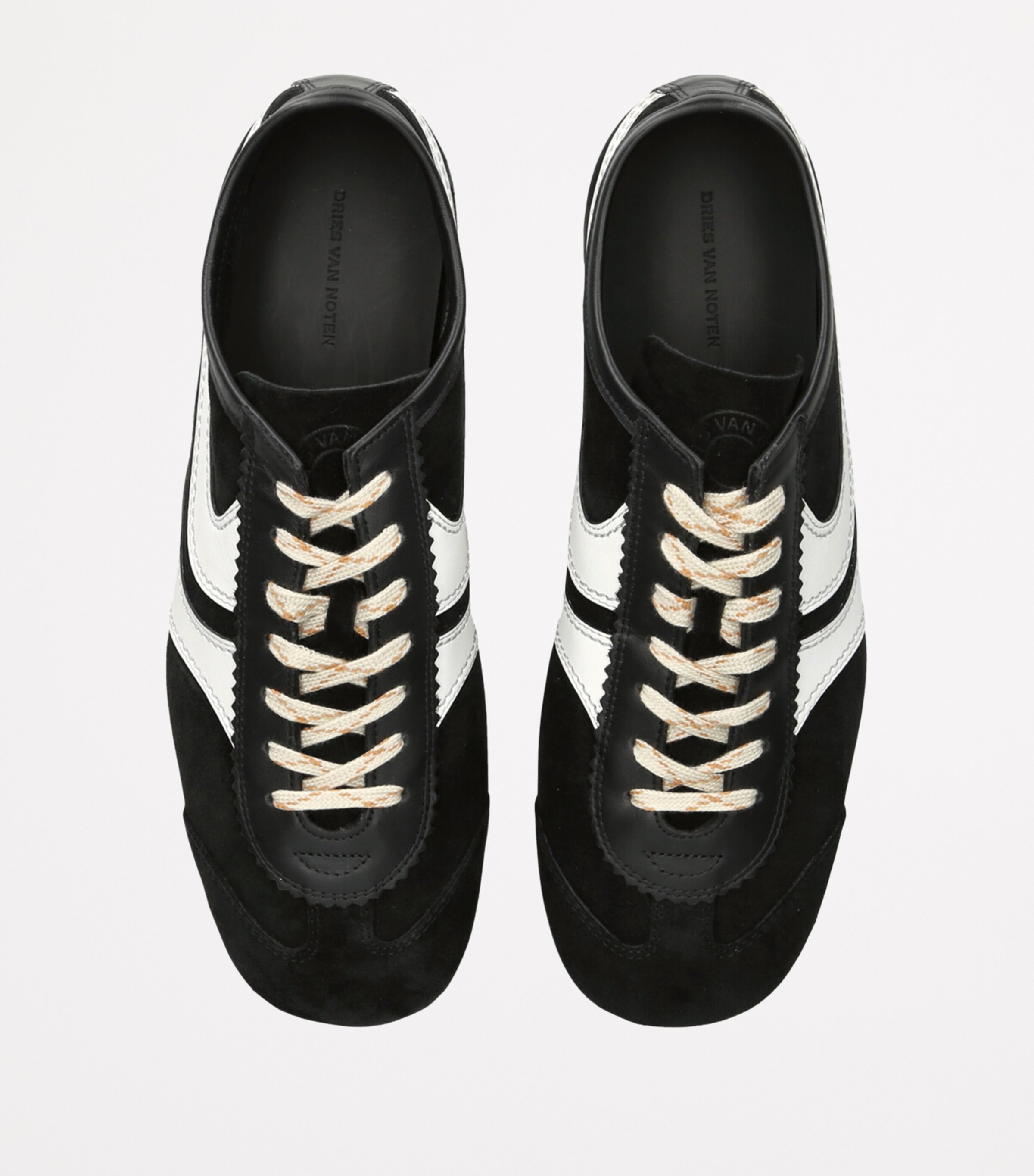 DRIES VAN NOTEN Black Suede Low-Top Sneakers Harrods UK