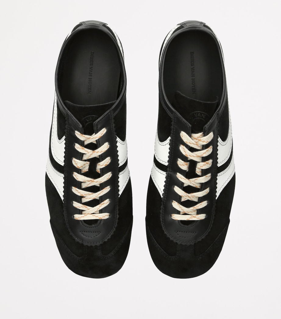 DRIES VAN NOTEN Black Suede Low-Top Sneakers Harrods UK