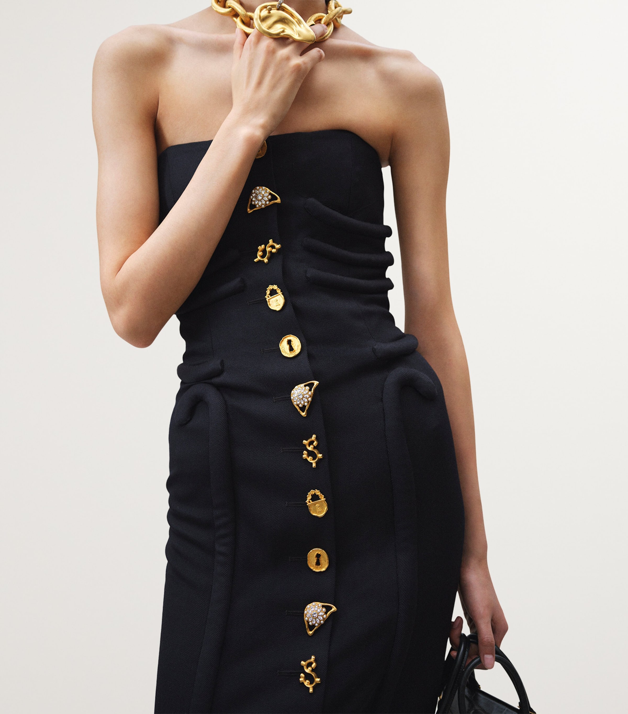 Virgin Wool Skeleton Midi Dress 701NAVY Image 3