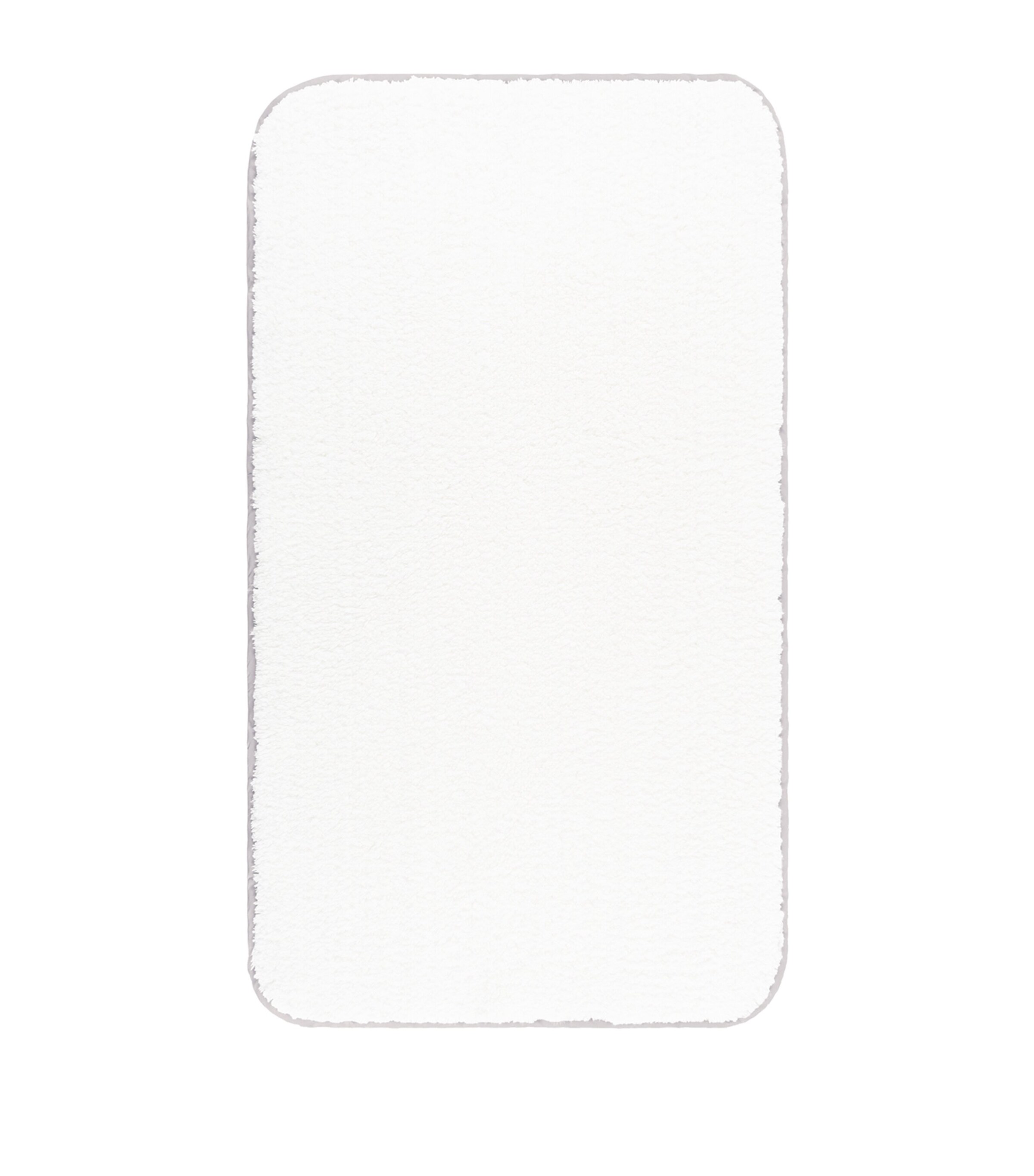 GRACCIOZA Egyptian Cotton Portobello Bath Mat (60cm x 100cm) White/silver Image 1