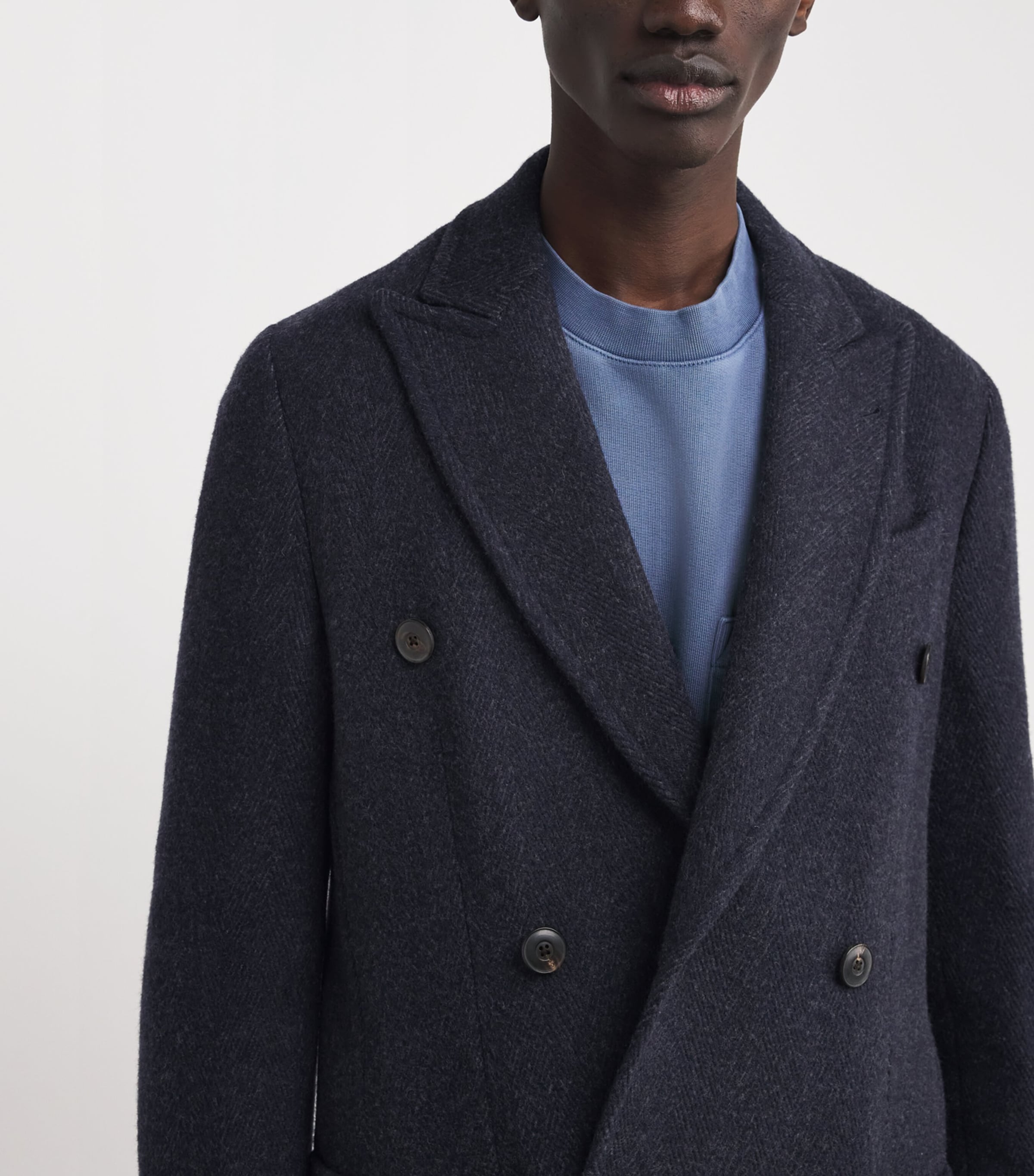 Wool-Blend Double-Breasted Coat FB015 Image 6