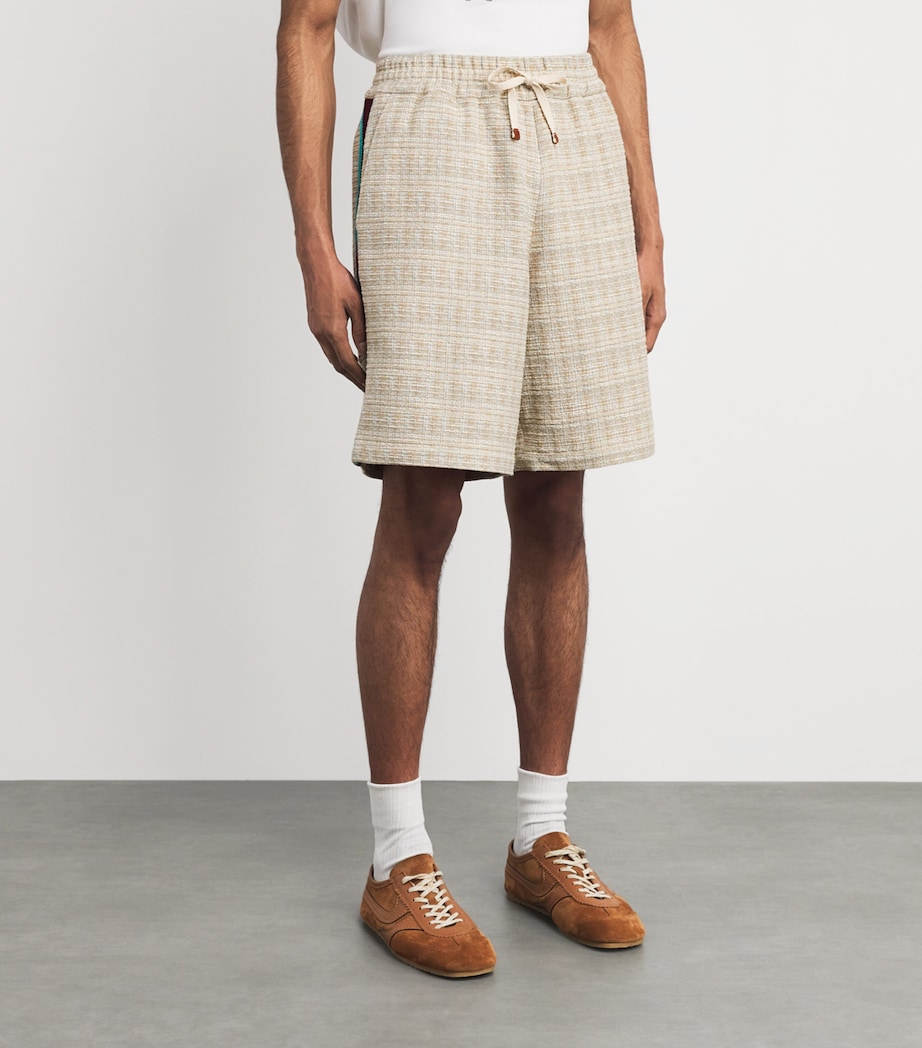 Drôle De Monsieur Mens Tweed Stripe Shorts Dark Sand Image 4